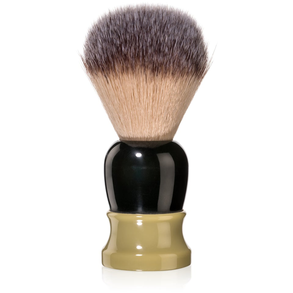 Fine Accoutrements Classic Synthetic Bristle Shaving Brush - Green & Gold