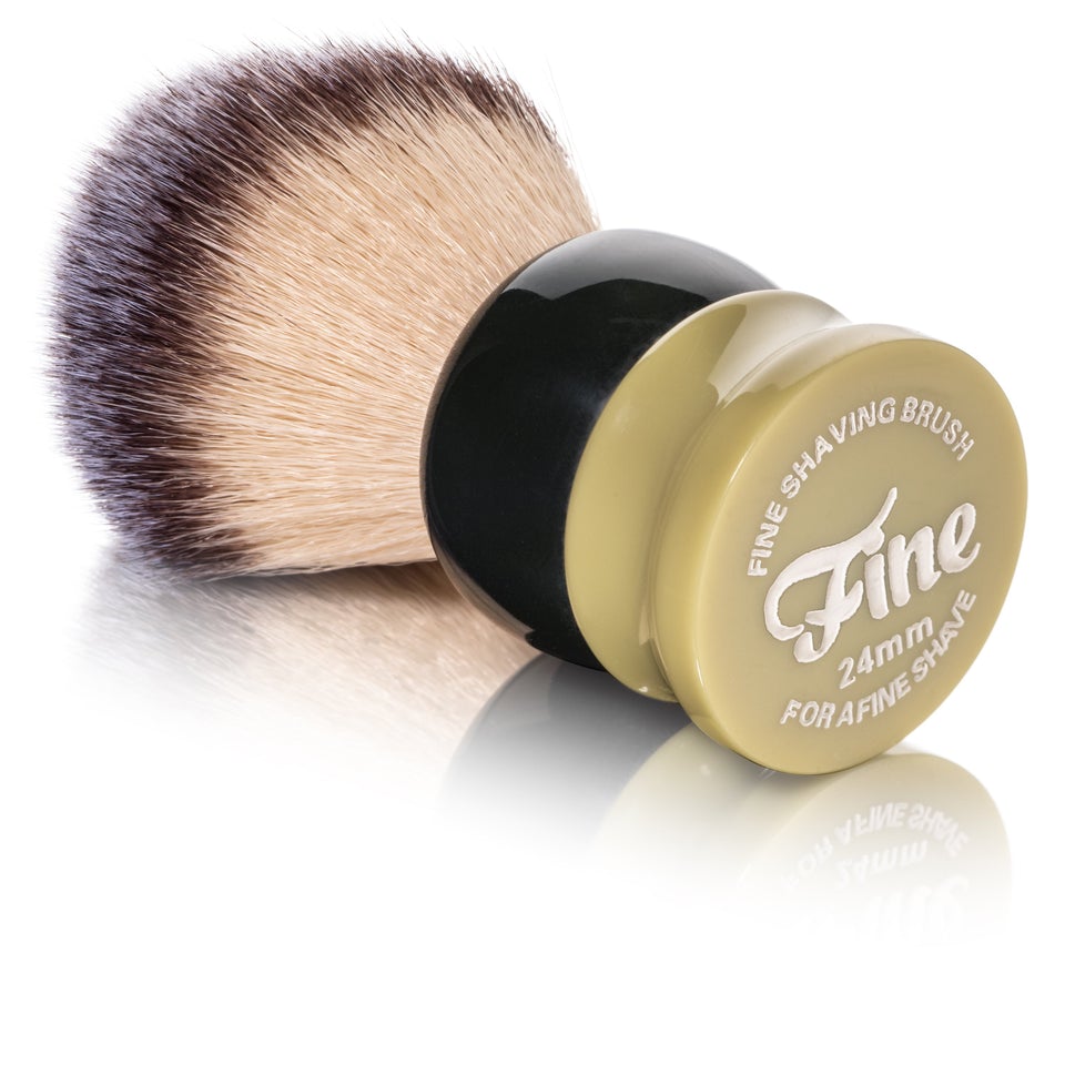 Fine Accoutrements Stout Synthetic Bristle Shaving Brush - Green & Gold