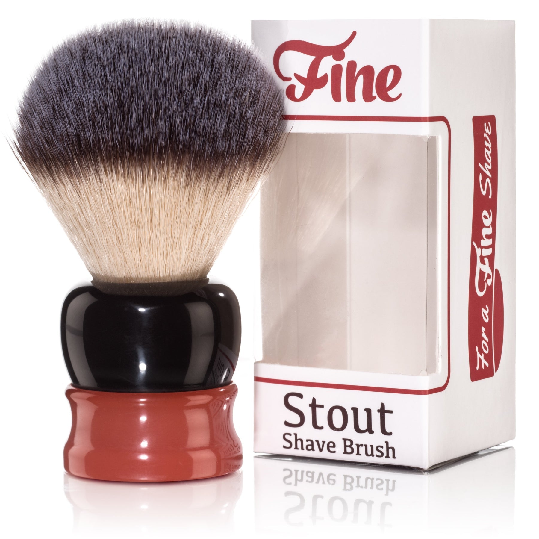 Fine Accoutrements Stout Synthetic Bristle Shaving Brush - Orange & Brown