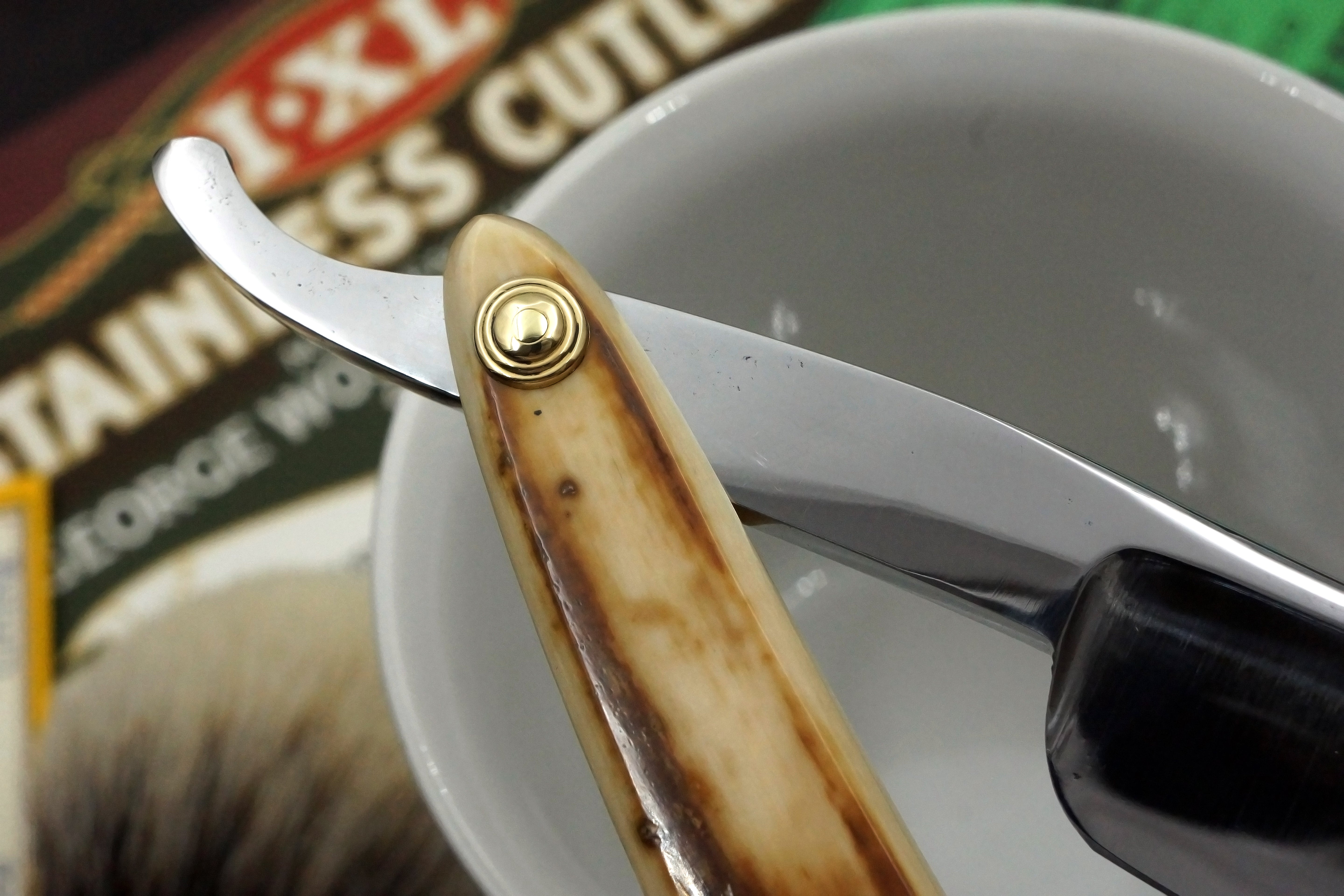 George Wostenholm "Patent Hollow Ground" 15/16 Blade with Mammoth Ivory Scales Sheffield Straight Razor - Shave Ready