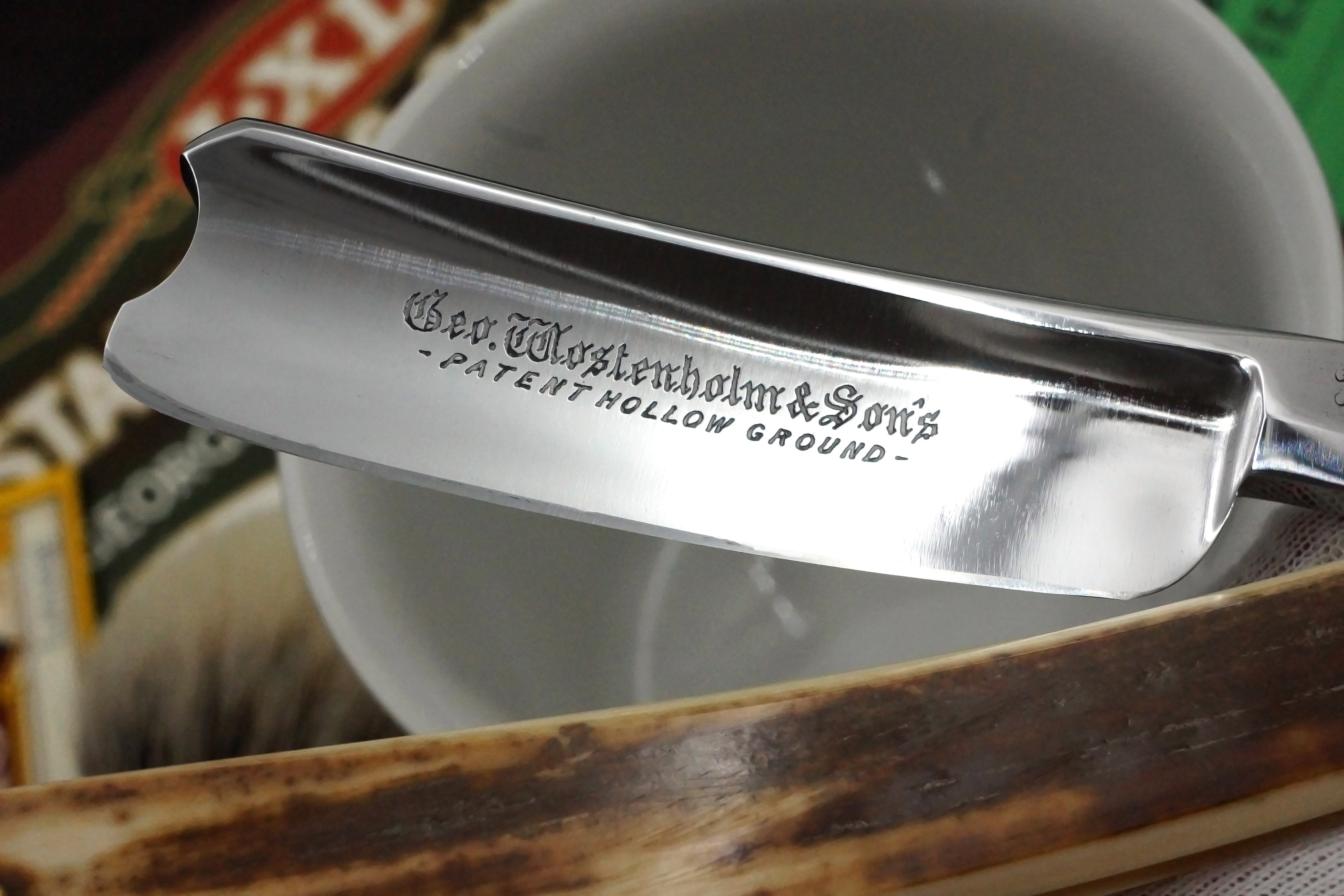 George Wostenholm "Patent Hollow Ground" 15/16 Blade with Mammoth Ivory Scales Sheffield Straight Razor - Shave Ready