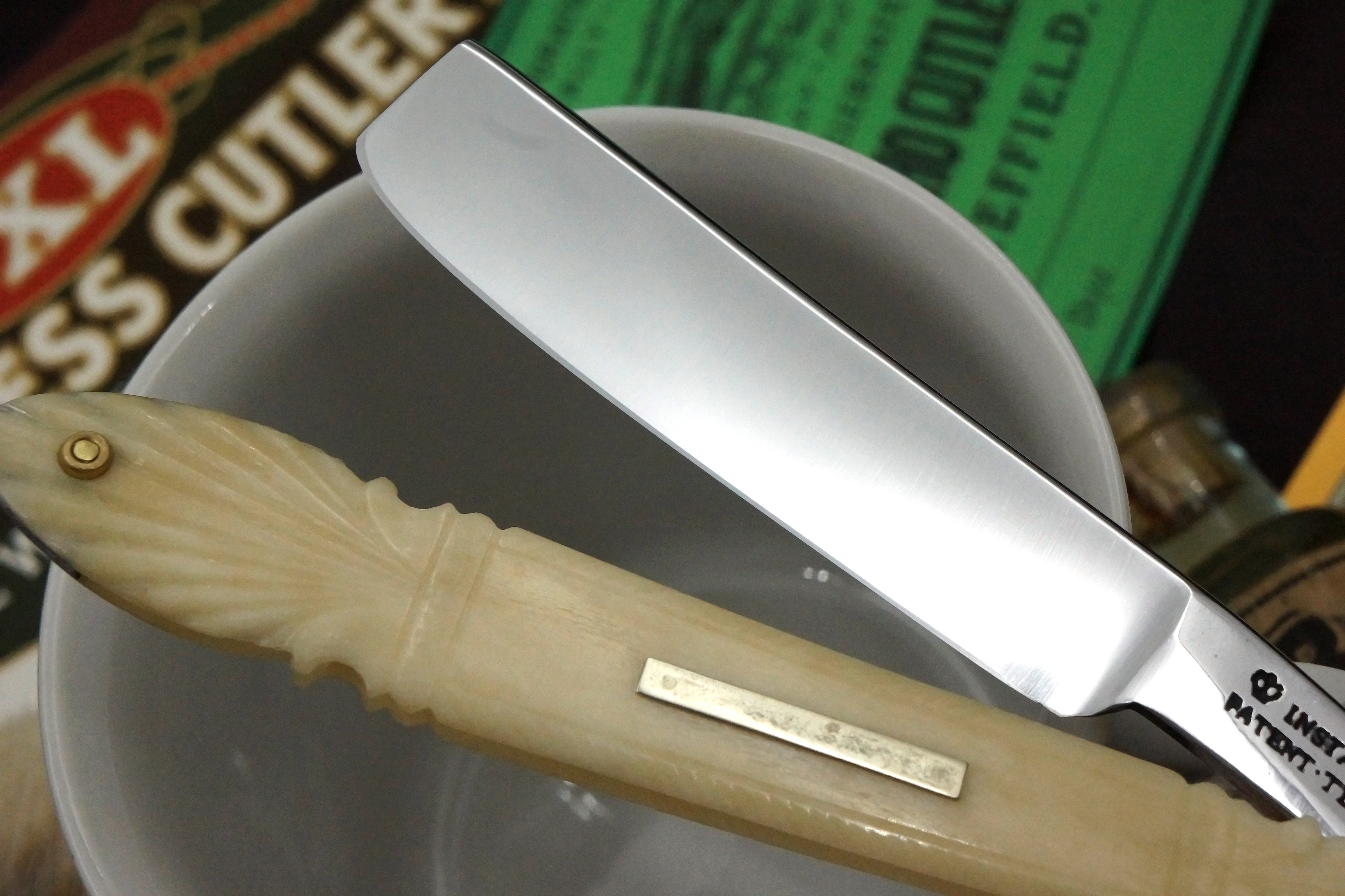 Instanter "Patent Tempered" - Restored 11/16 Vintage Sheffield Straight Razor with Rare Carved Scales - Shave Ready