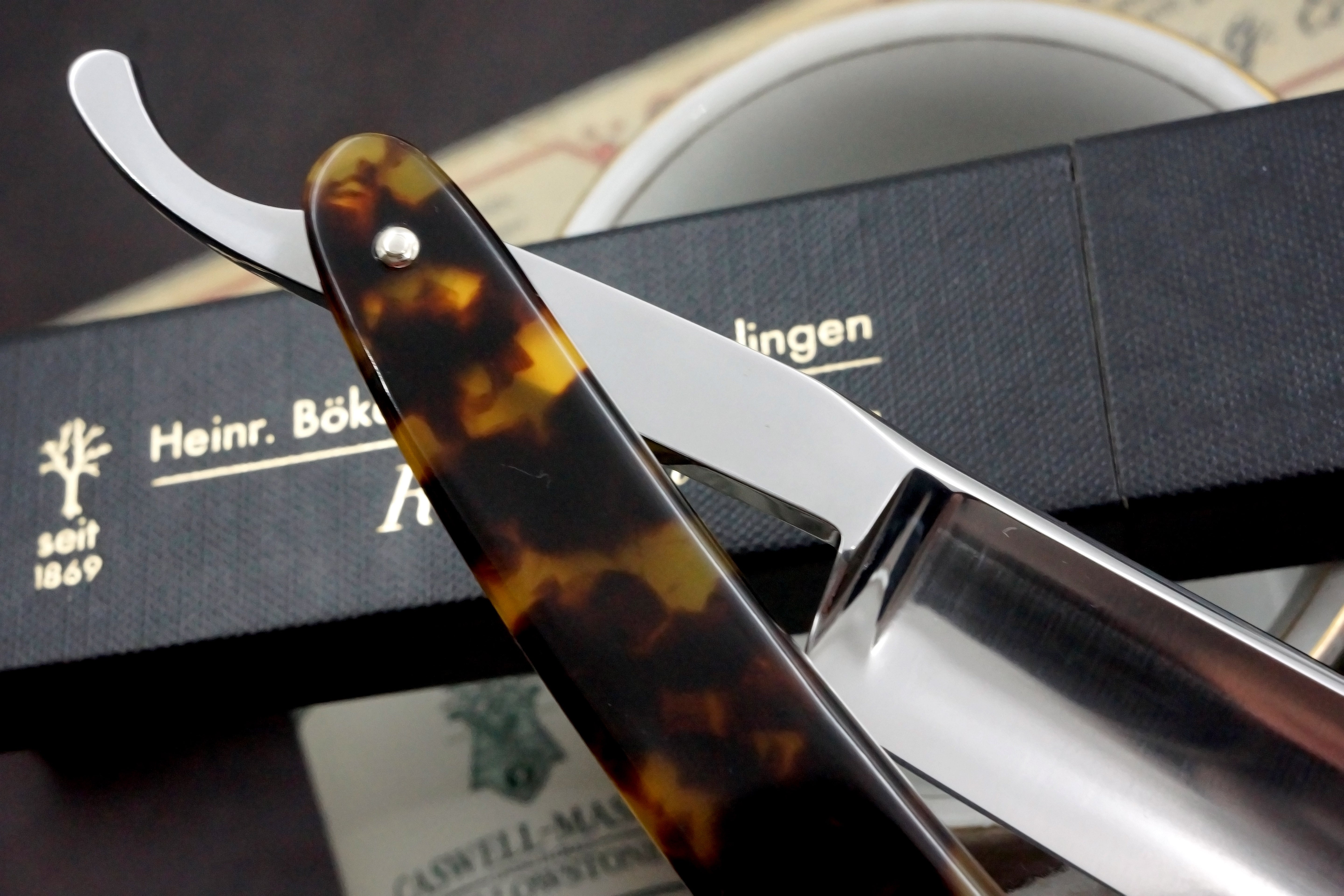 Boker "Silver Steel" 6/8 Full Hollow Blade with Wenge Scales - Preowned Solingen Straight Razor - Shave Ready