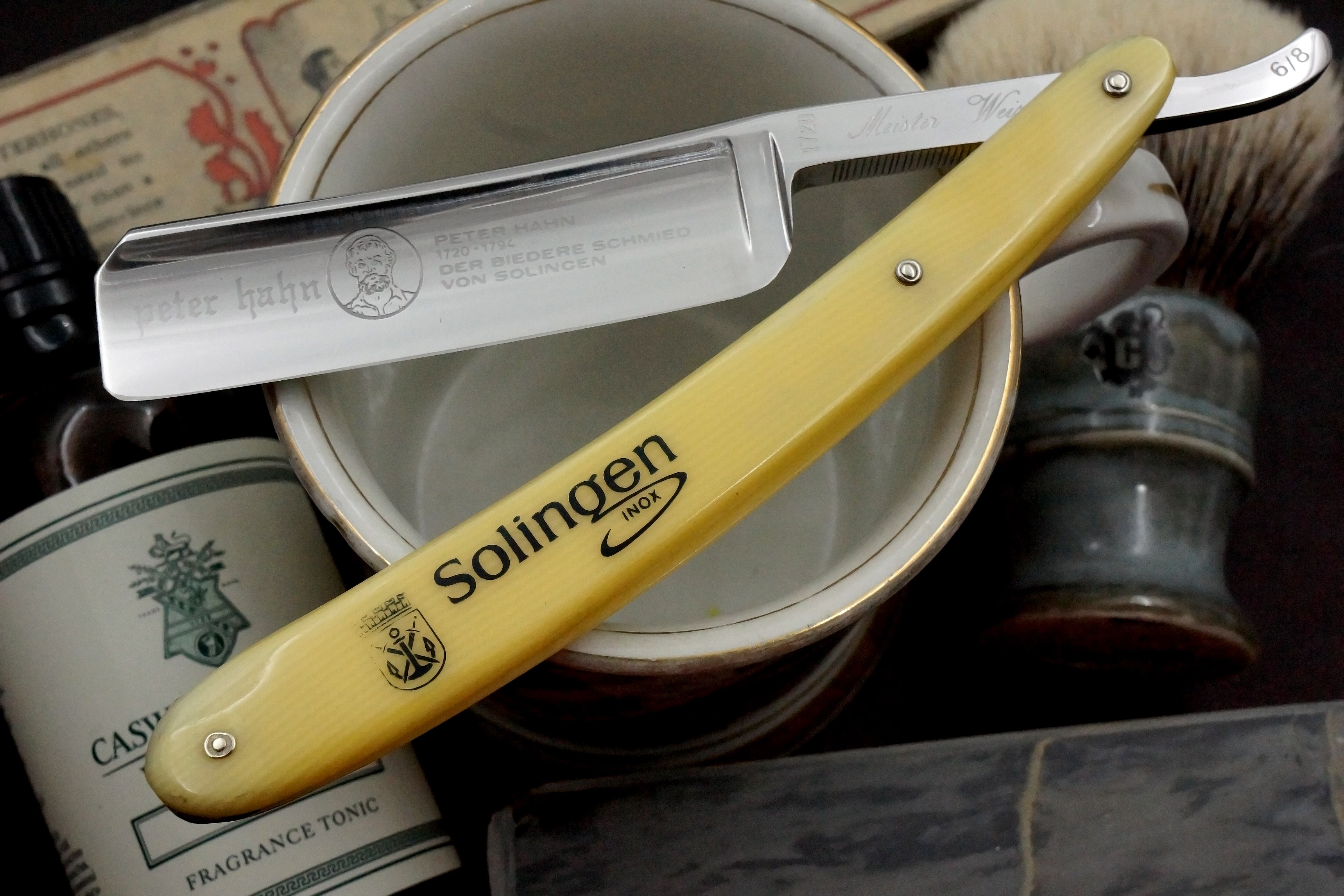 Meister Weiss "Peter Hahn" No. 1720 - Restored Stainless Full Hollow - Solingen Straight Razor - Shave Ready