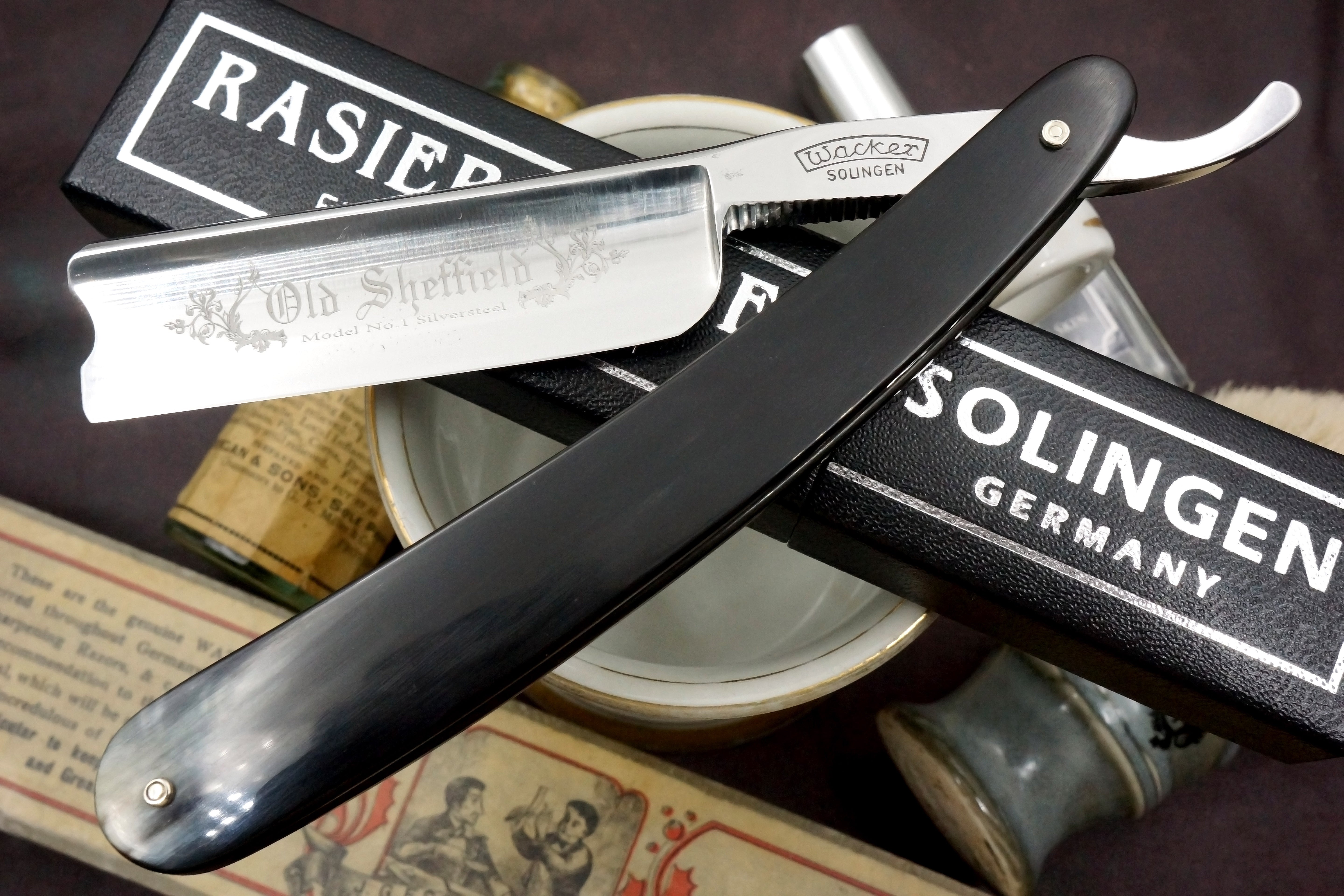 Wacker Old Sheffield 7/8 Full Hollow Blade - Excellent Vintage Preowned Solingen Straight Razor - Shave Ready