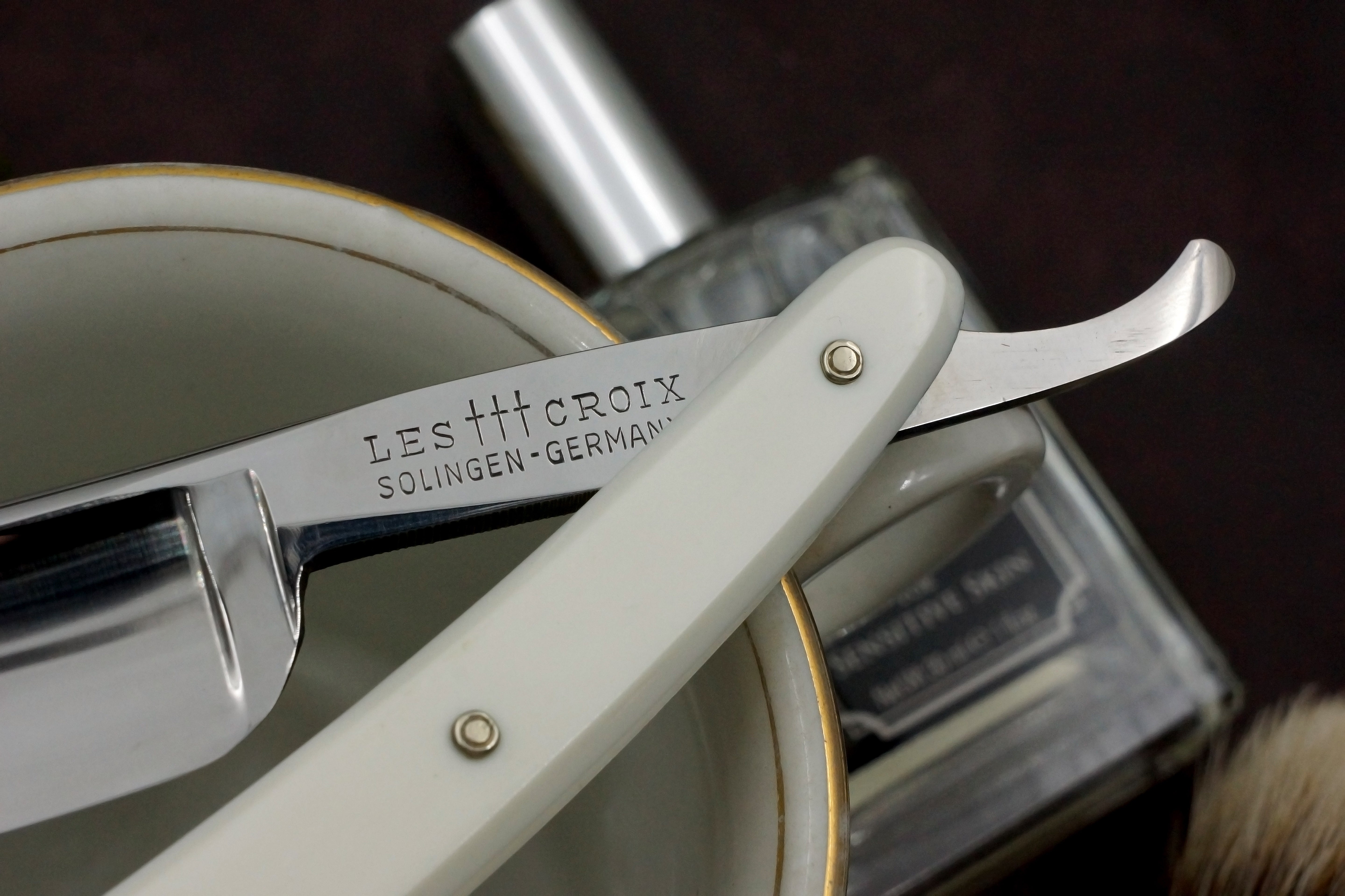 Les Croix - Near Pristine 13/16 Full Hollow Blade - Solingen Vintage Straight Razor - Shave Ready