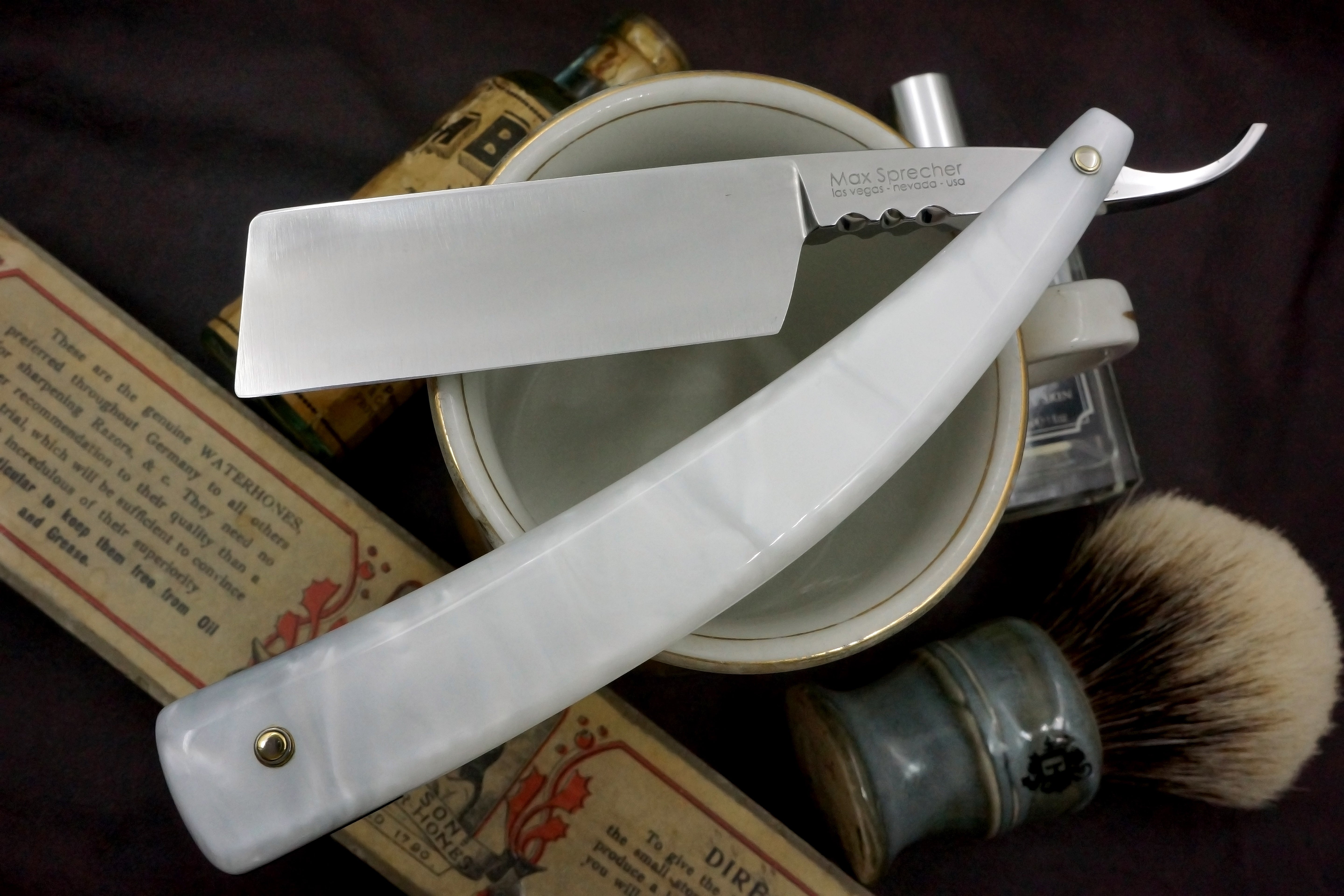 Max Sprecher 8/8 Quarter Hollow Blade - Preowned Custom Straight Razor - Shave Ready