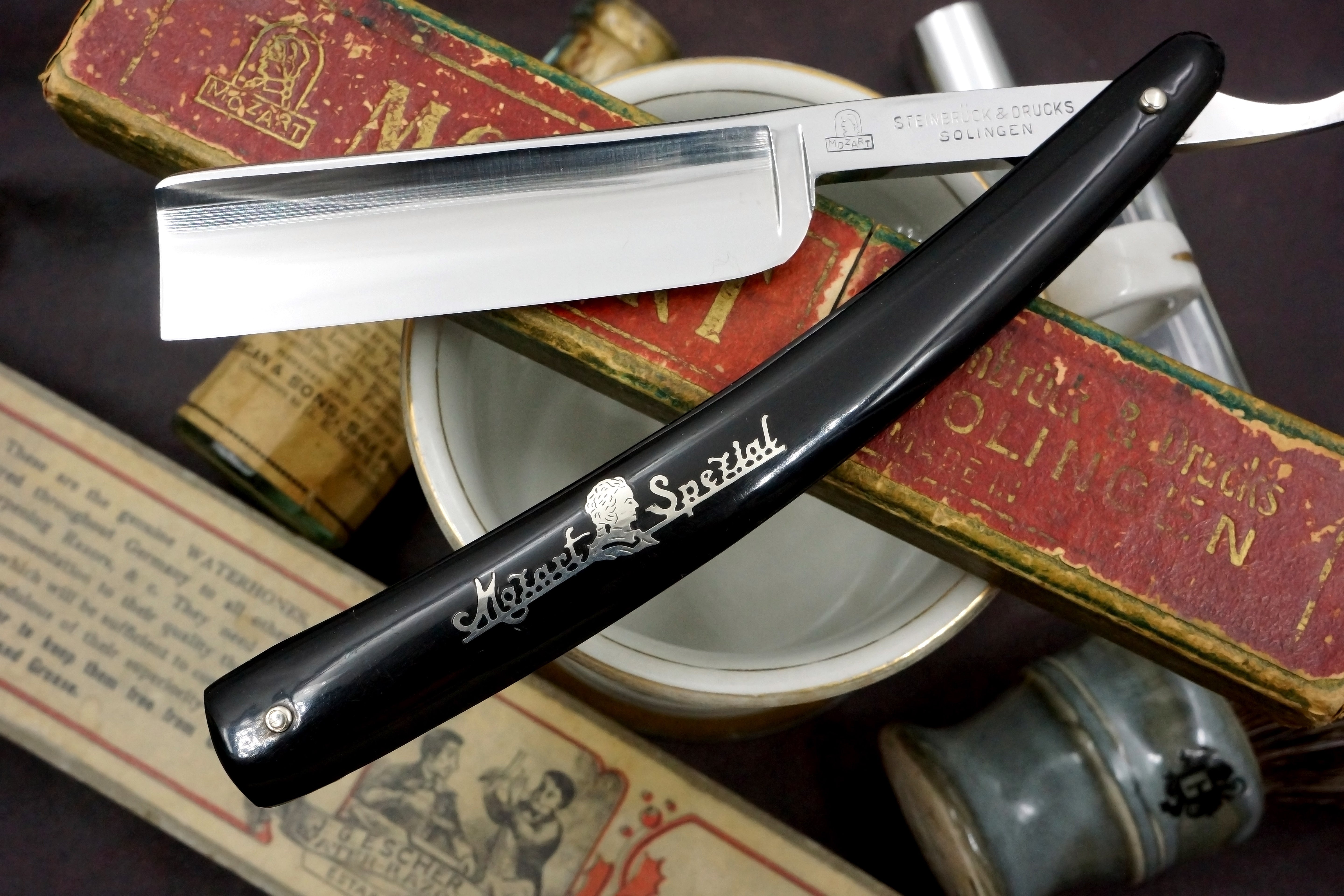 Steinbruck & Drucks Mozart Special - Near Pristine 13/16 Full Hollow Blade - Solingen Vintage Straight Razor - Shave Ready