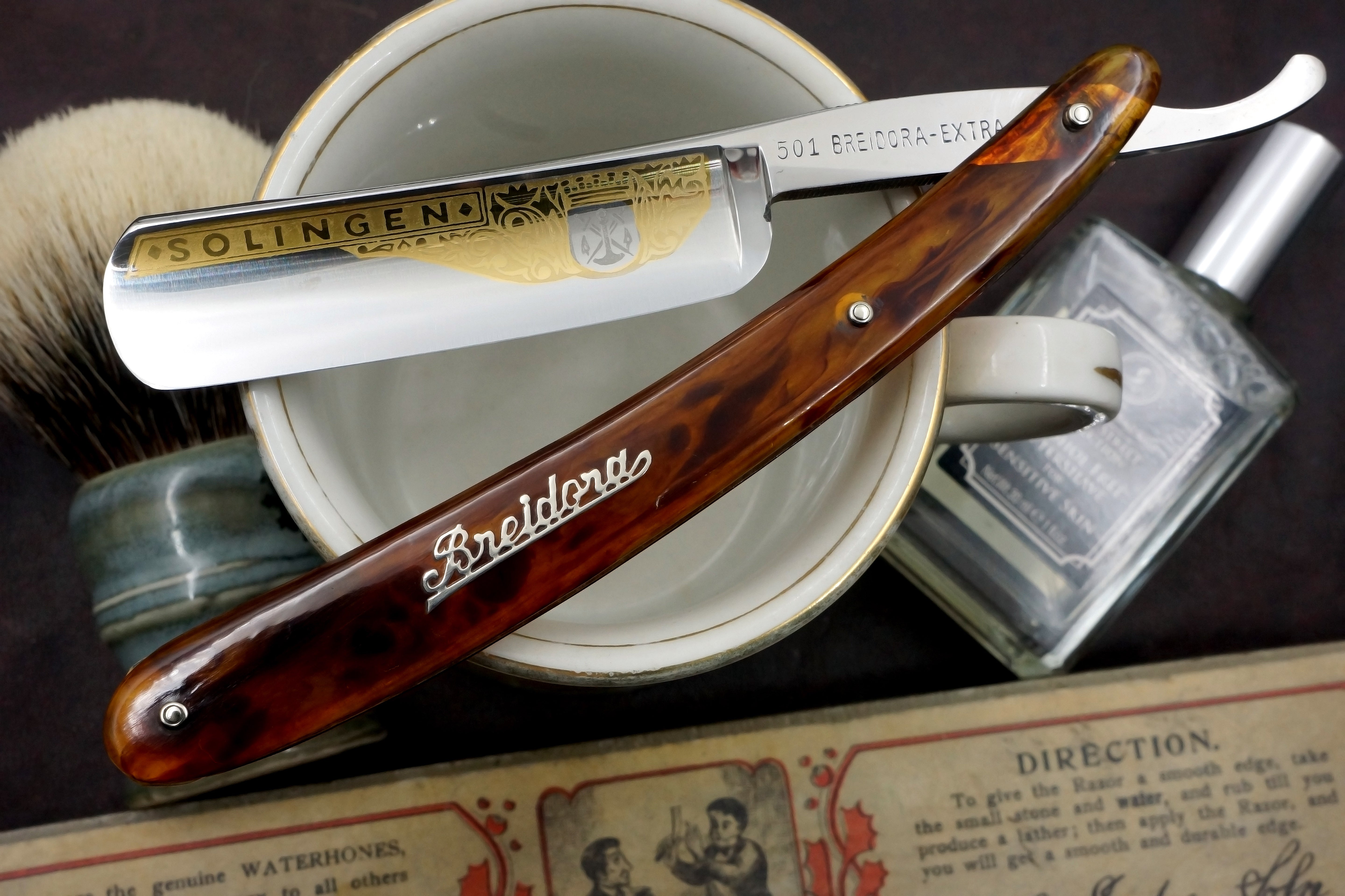 Breidora Extra - Near Pristine 13/16 Full Hollow Blade - Solingen Vintage Straight Razor - Shave Ready