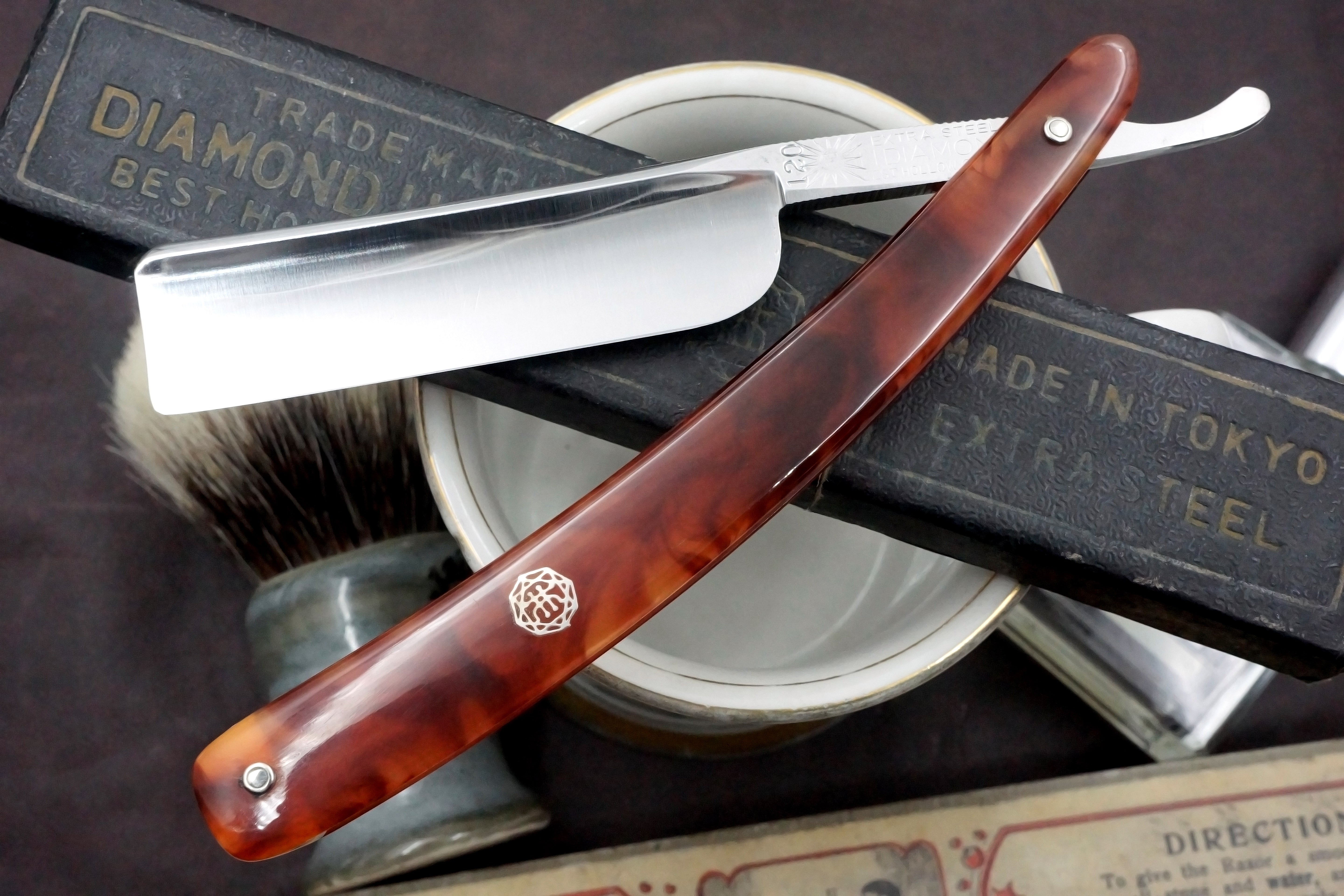 Diamond Hayashi No.120 Near Pristine - 6/8 Quarter Hollow Japanese Straight Razor - Shave Ready