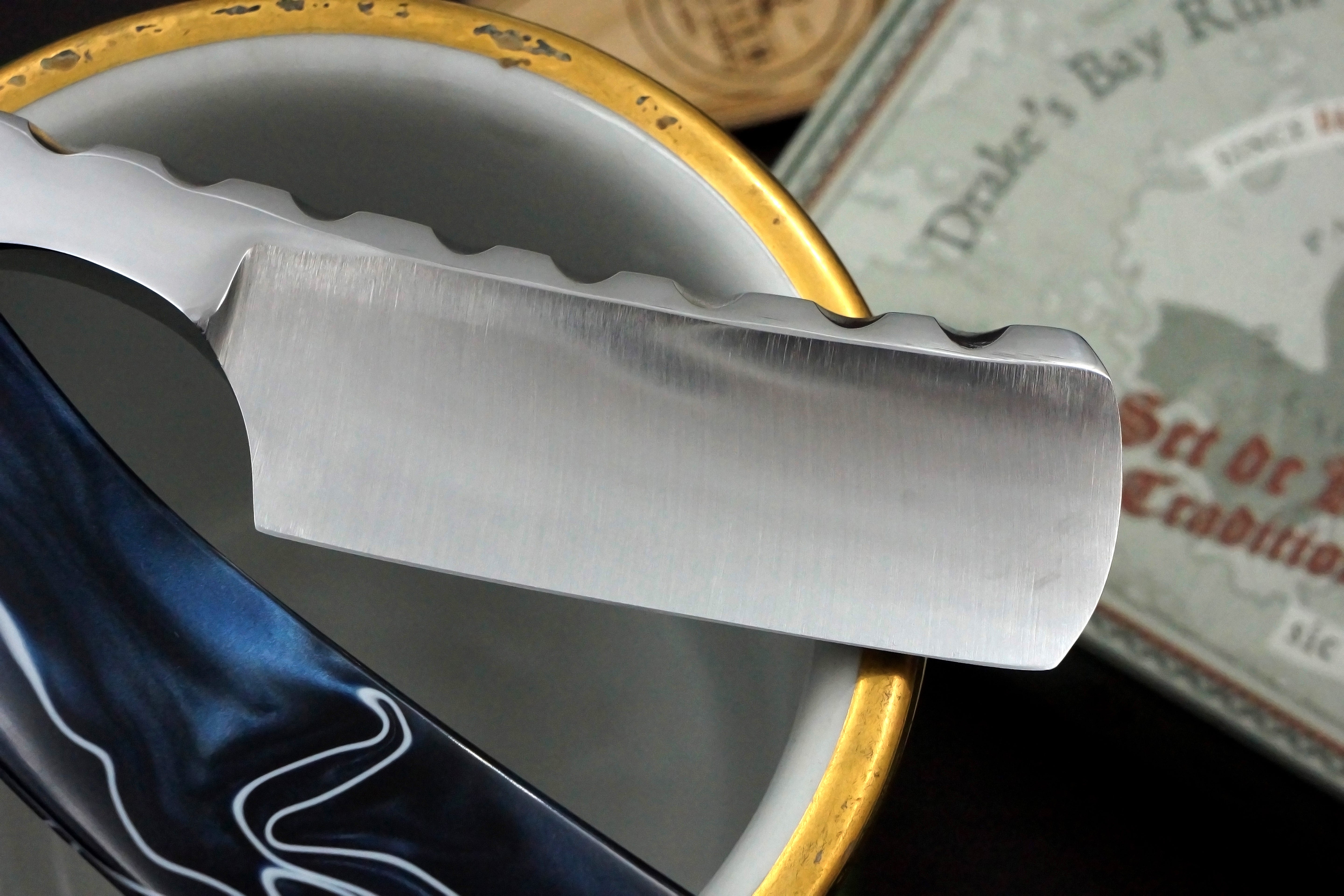 Snail Forge 8/8 Quarter Hollow Blade with Fancy Grind - Preowned Custom Straight Razor - Shave Ready