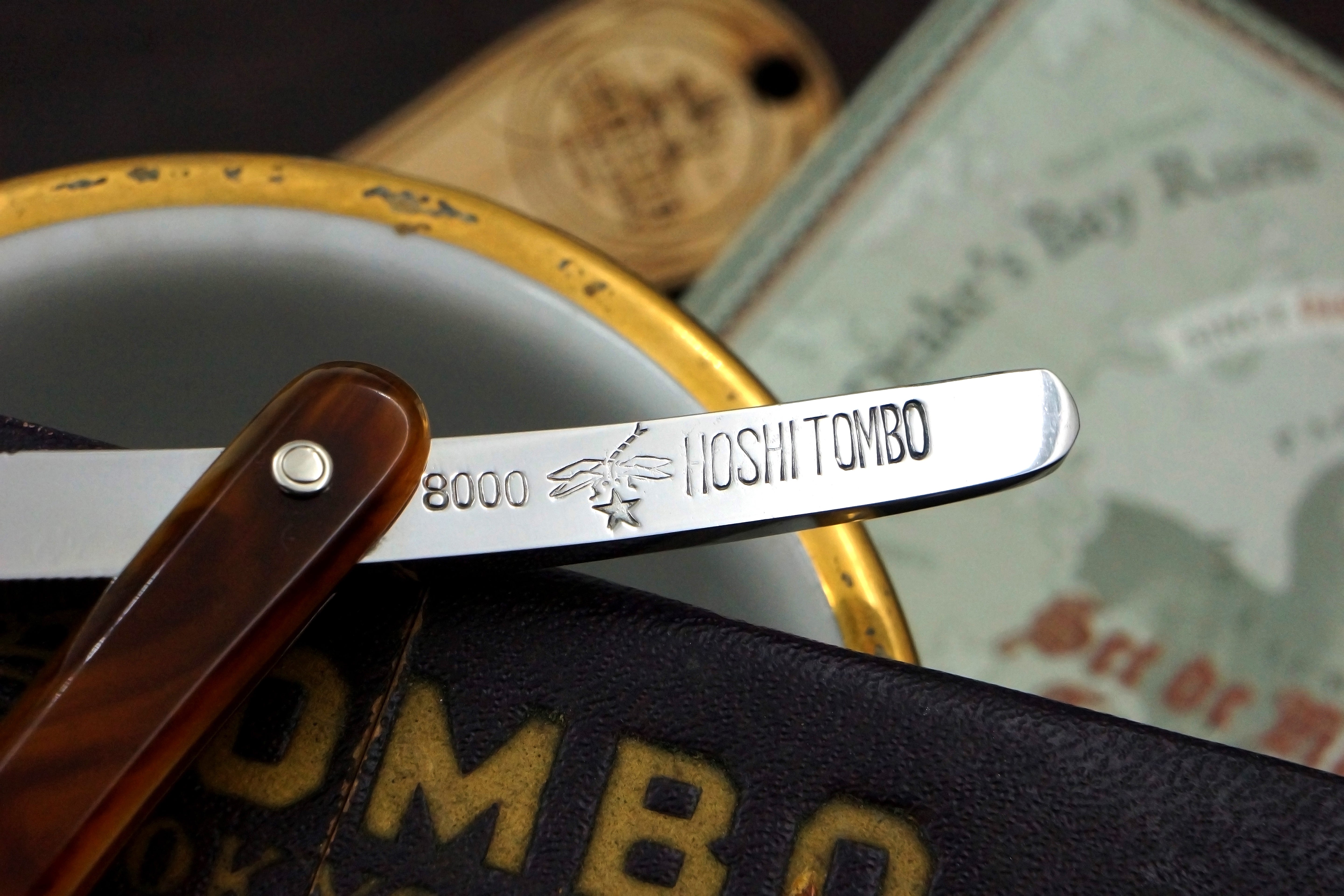 Hoshi Tombo 8000 - Rare & Excellent 6/8 Vintage Long Tail Japanese Straight Razor - Shave Ready