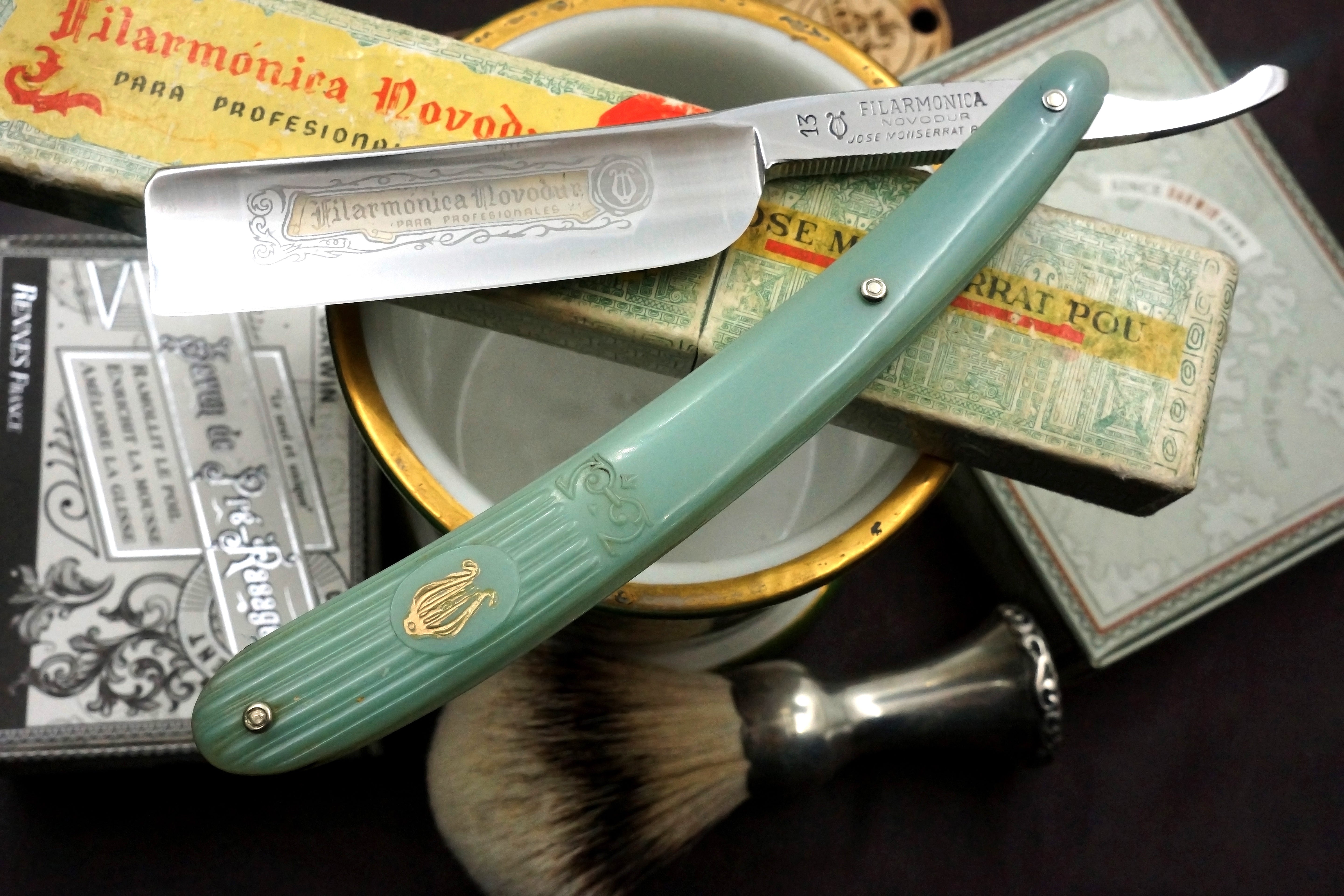 Filarmonica Novodur JMP No. 13 6/8 Full Hollow Blade - Excellent Vintage Spanish Straight Razor - Shave Ready