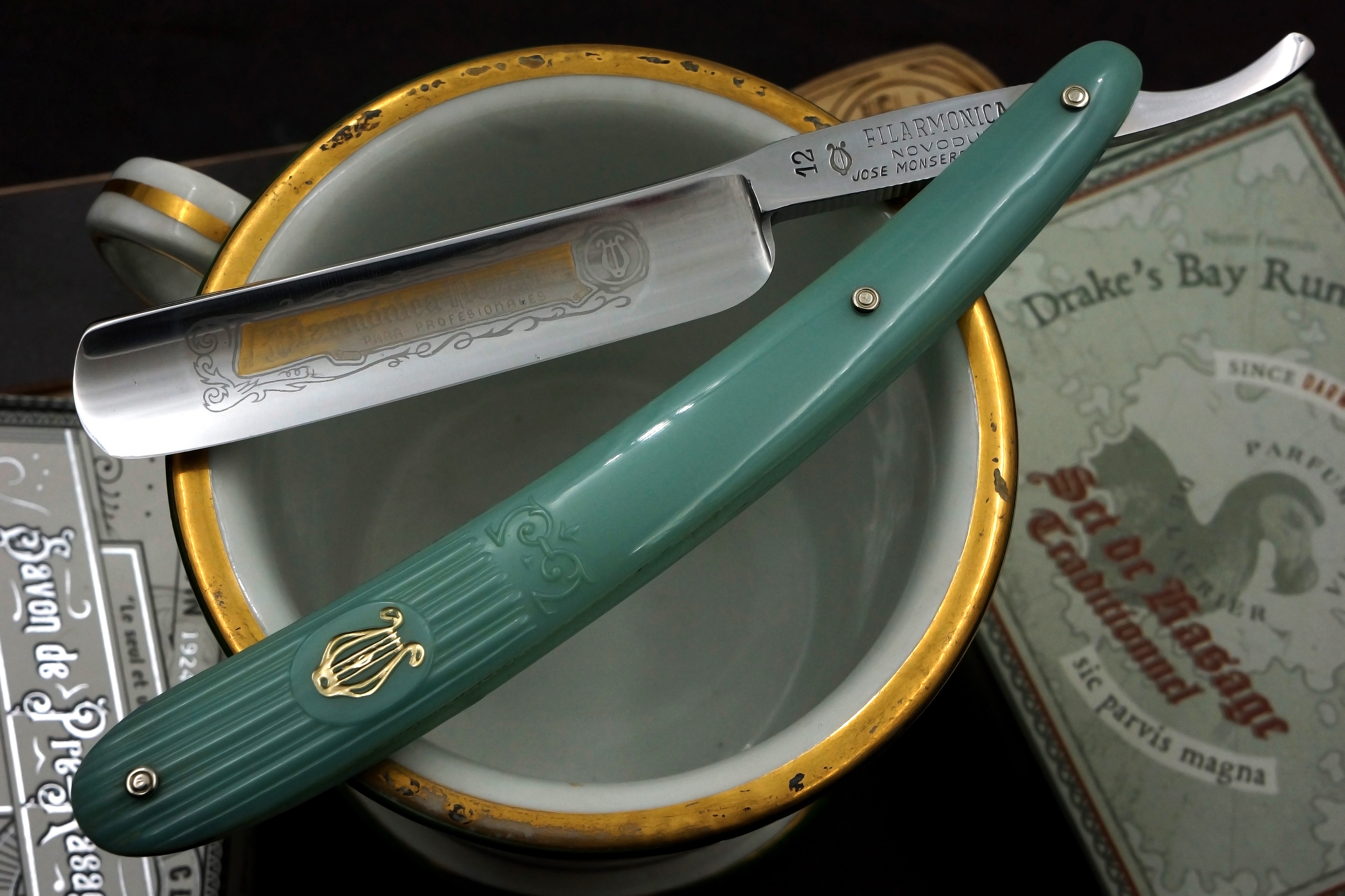 Filarmonica Novodur JMP No. 12 5/8 Full Hollow Blade - Near Pristine Vintage Spanish Straight Razor - Shave Ready