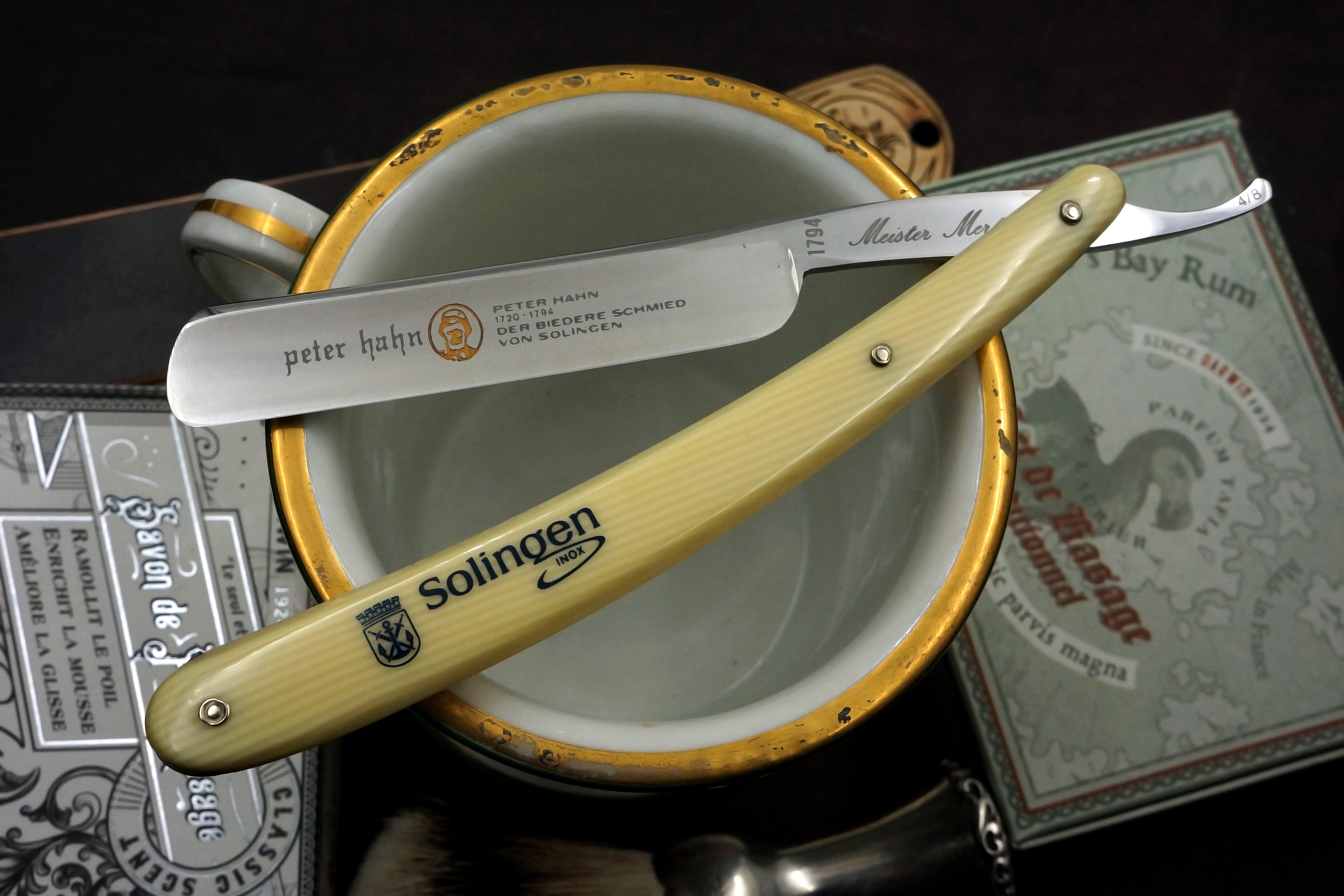 Meister Weiss "Peter Hahn" No. 1720 - 4/8 Restored Stainless Full Hollow - Solingen Straight Razor - Shave Ready