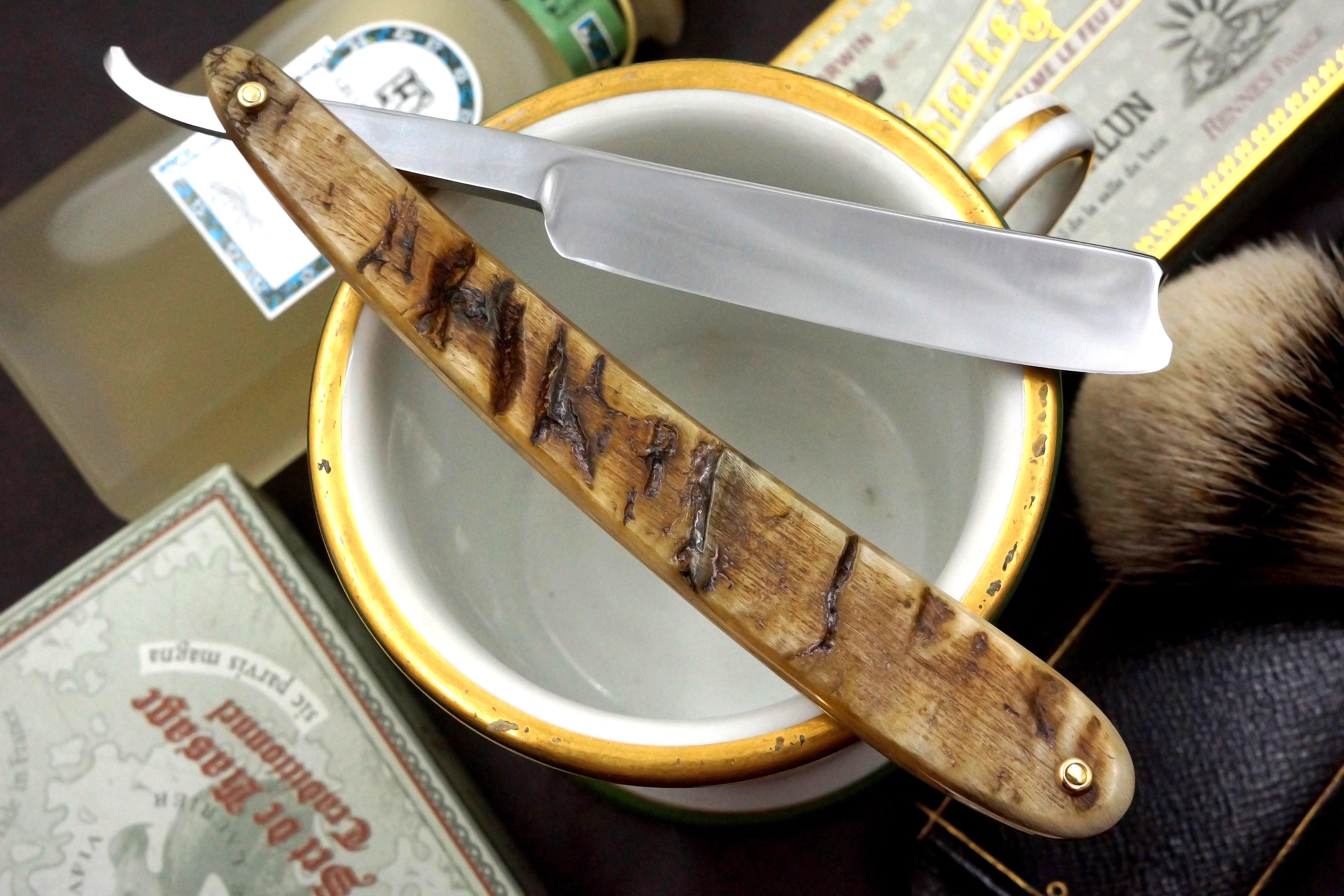 George Wostenholm & Sons - 5/8 Blade with New Rams Horn Scales - Fully Restored Sheffield Straight Razor - Shave Ready