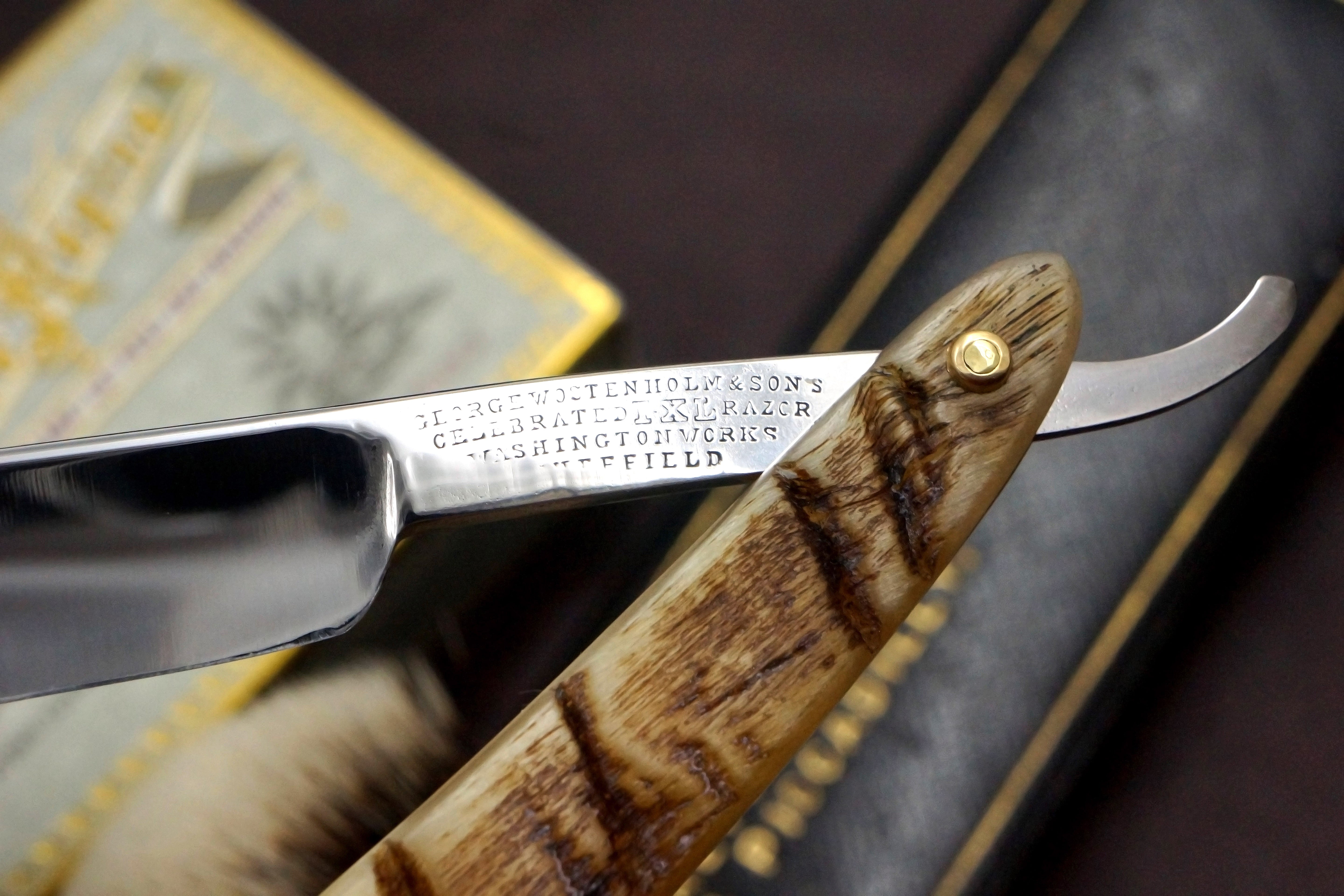 George Wostenholm & Sons - 5/8 Blade with New Rams Horn Scales - Fully Restored Sheffield Straight Razor - Shave Ready