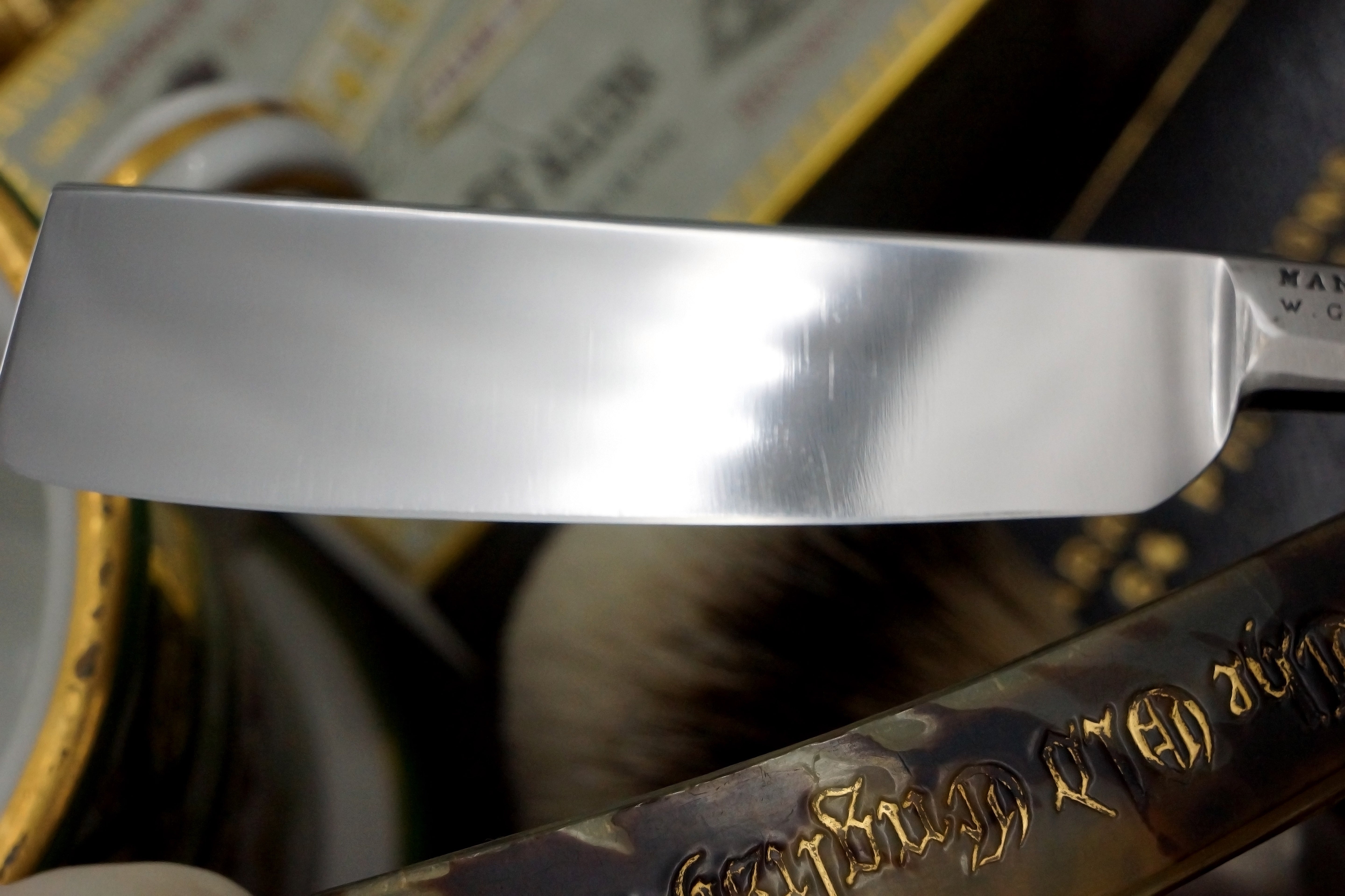 W. Greaves & Sons - 13/16 Vintage Sheffield Straight Razor with Original Horn Scales - Shave Ready