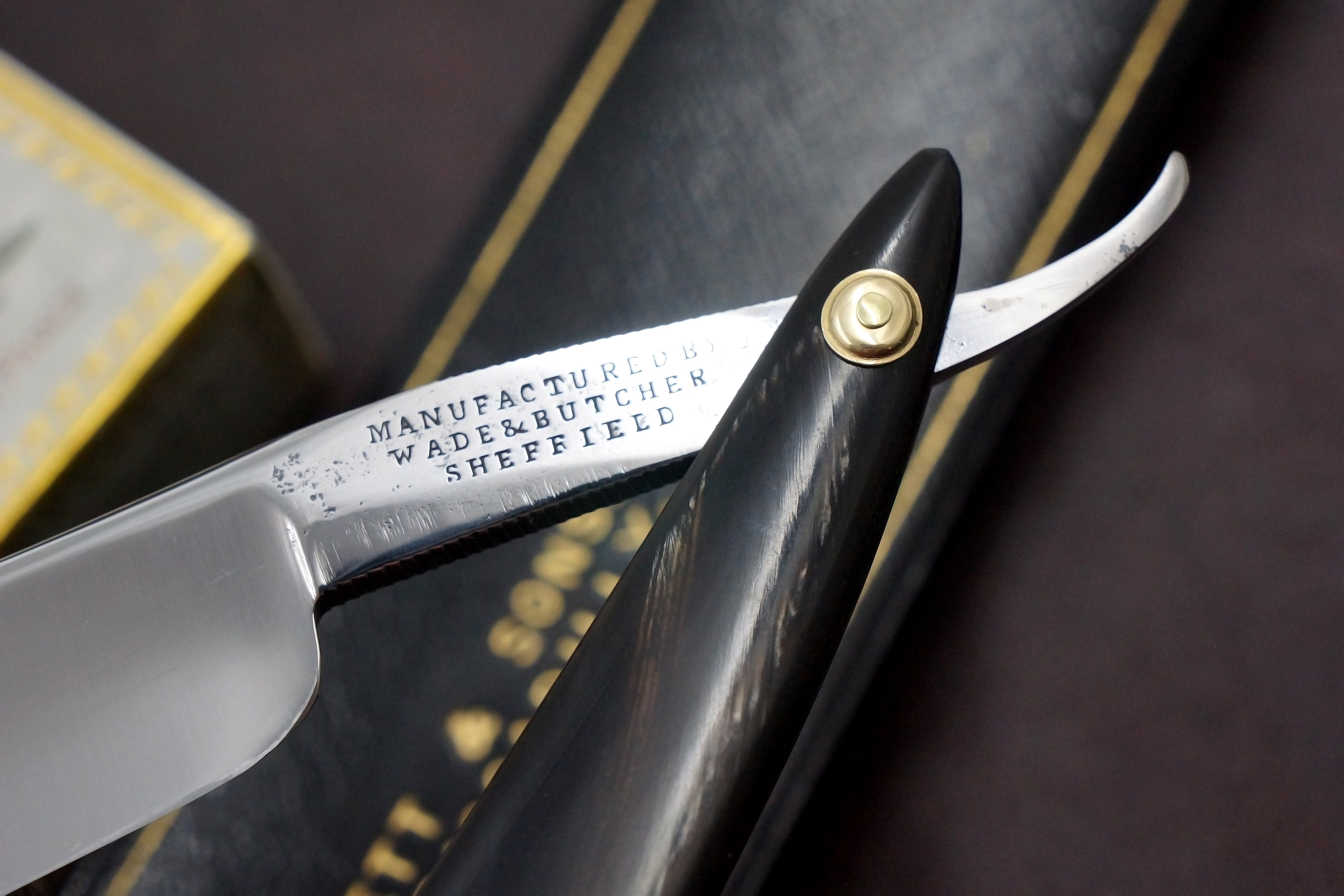 Wade & Butcher 13/16" Blade with New Horn Scales - Restored Sheffield Straight Razor - Shave Ready