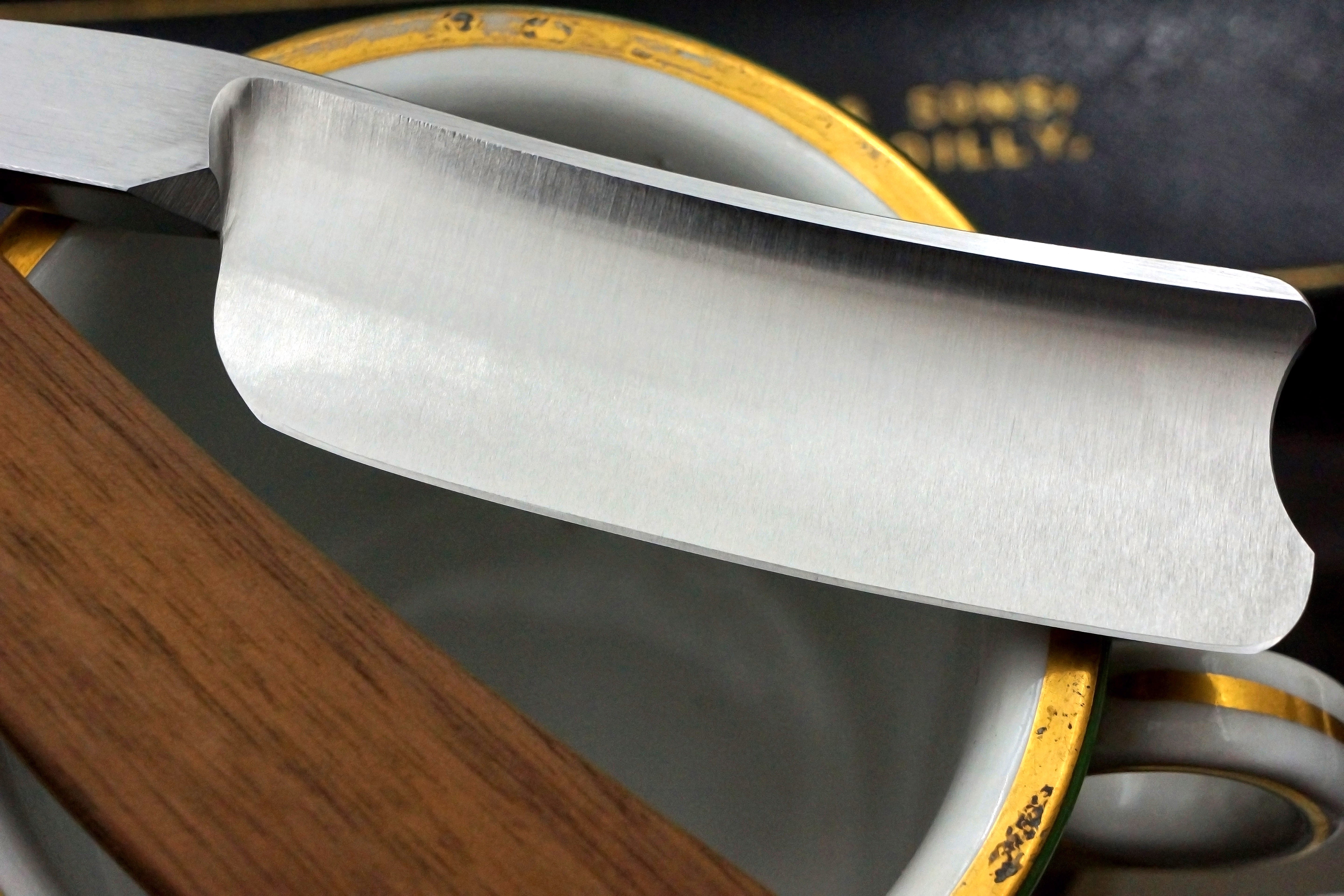 Grim Butcher 9/8 Full Hollow Blade with Masonic Etch - Preowned Straight Razor - Shave Ready