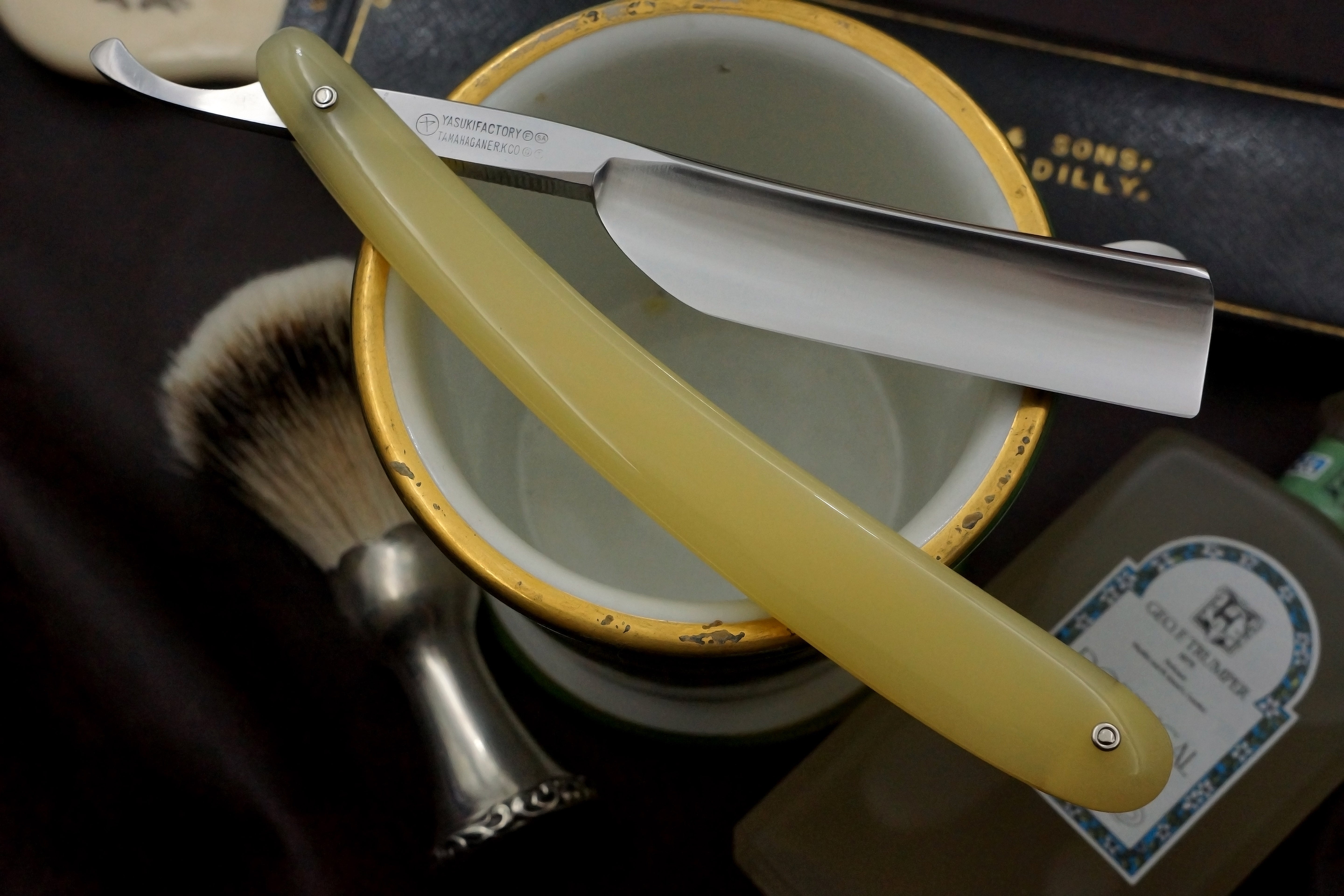 Yasuki Steel Daishi Iron Sand Tamahagane - 6/8 Vintage Japanese Straight Razor - Shave Ready