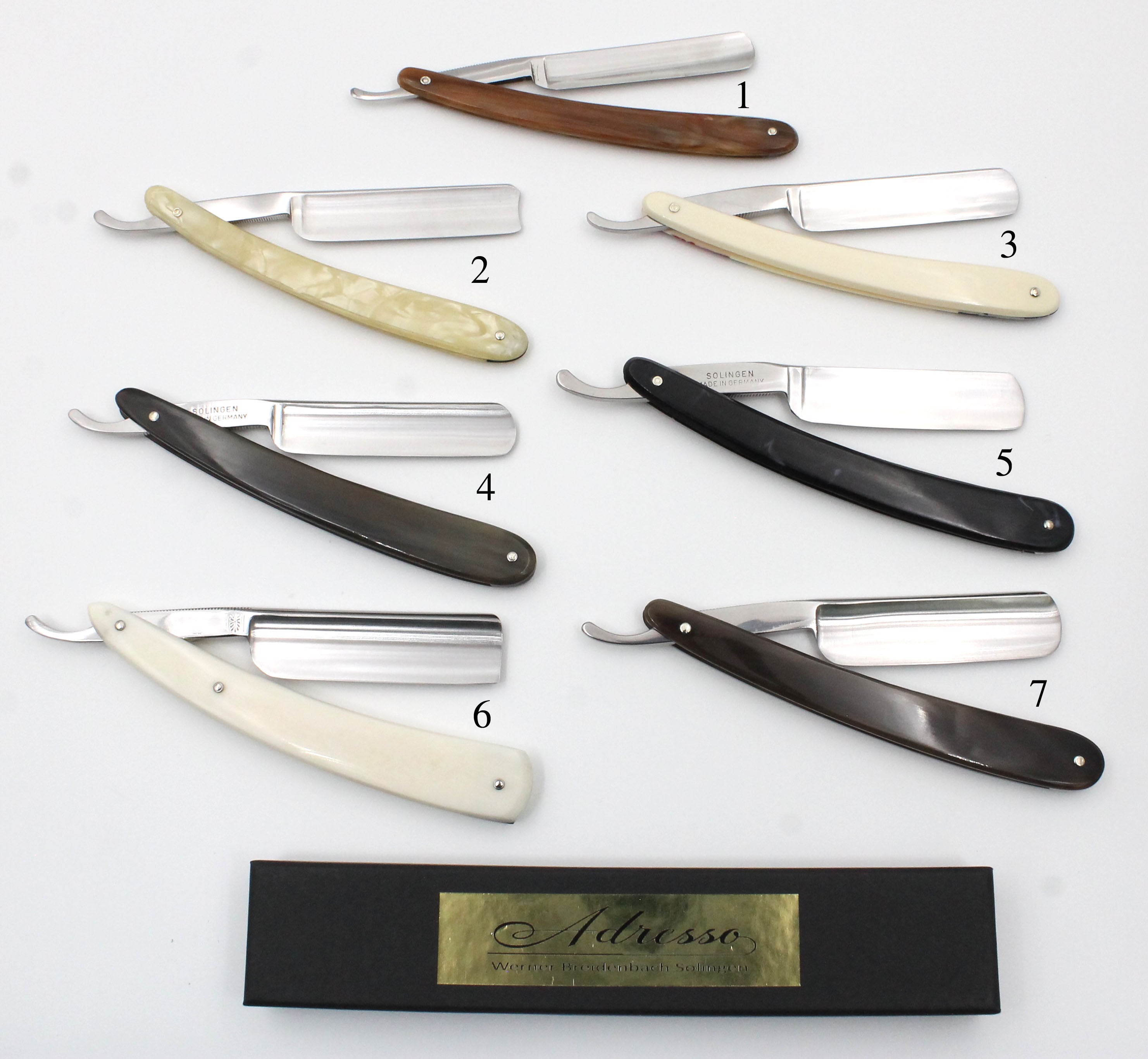 Addresso Razors by Werner Breidenbach - New 4/8-6/8 Straight Razors - CHOOSE YOUR RAZOR