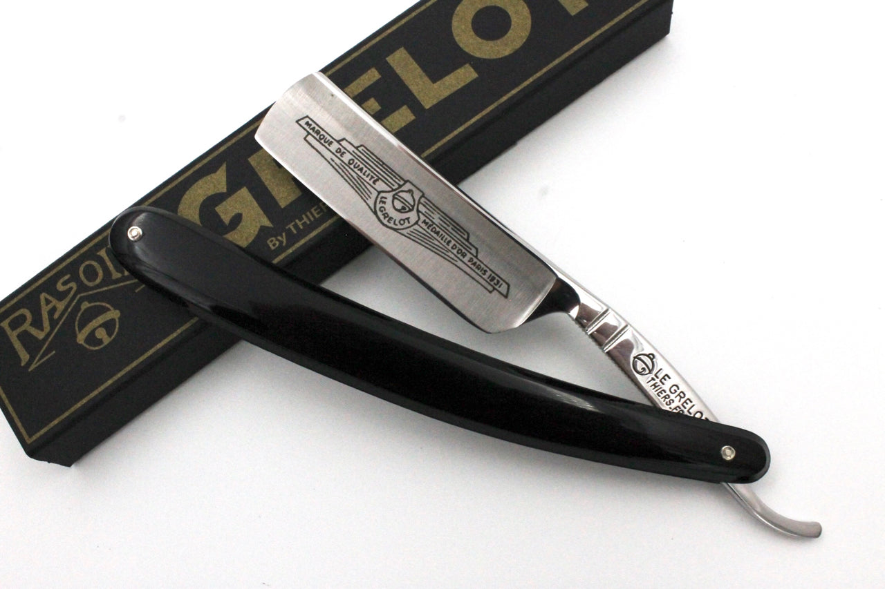 Le Grelot "Medaille d'or Paris 1931" by Thiers Issard 6/8 Black Scales - Full Hollow Ground Straight Razor