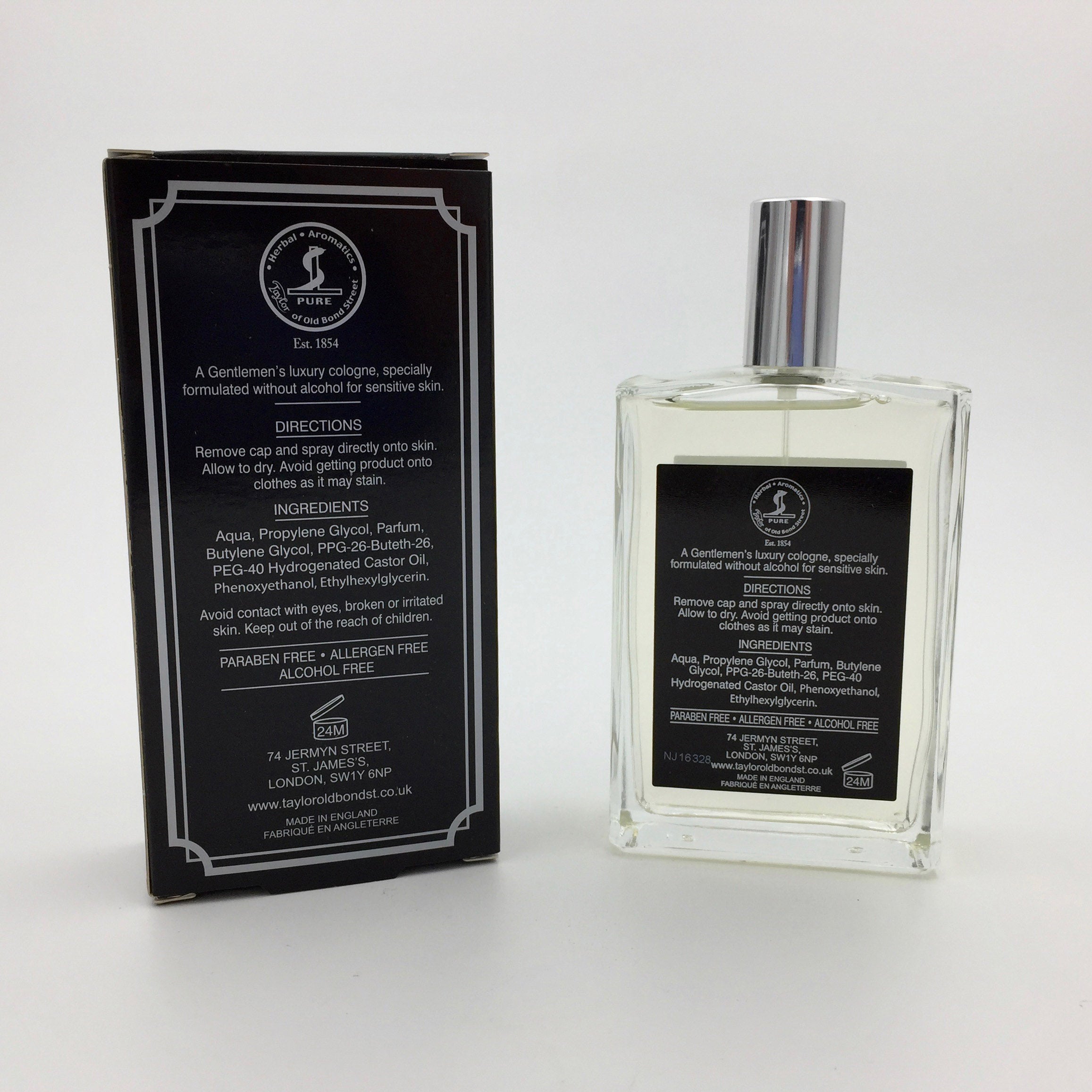 Taylor of Old Bond Street Jermyn Street Alcohol Free Cologne for Sensitive Skin- 100ml (3.3 fl. oz)