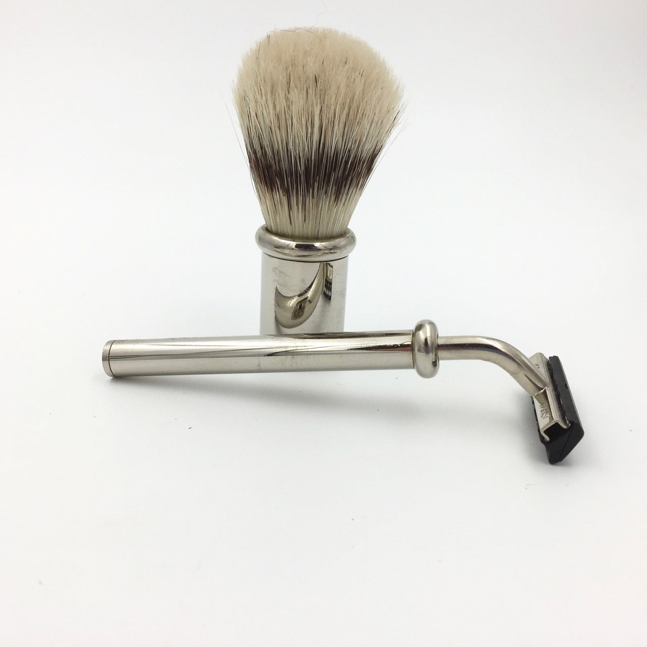 Arfa Vintage NOS Italian Shaving Set with TracII Razor, Badger Brush and Chrome Stand