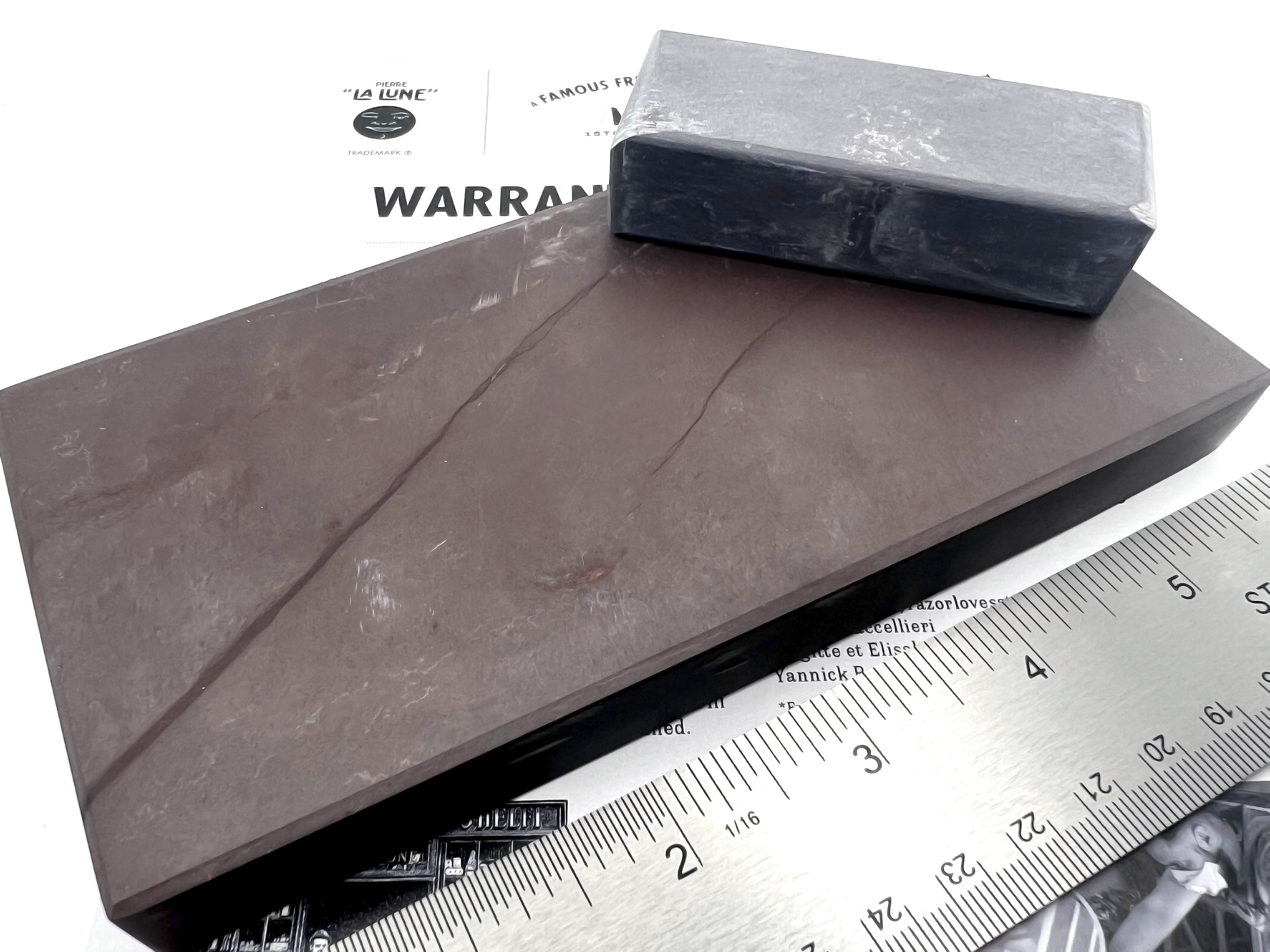 Pierre "La Lune" - 150x80mm (6x3") EXCLUSIVE SIZE -French Fine Finishing Razor Hone Sharpening Stone with Slurry Stone