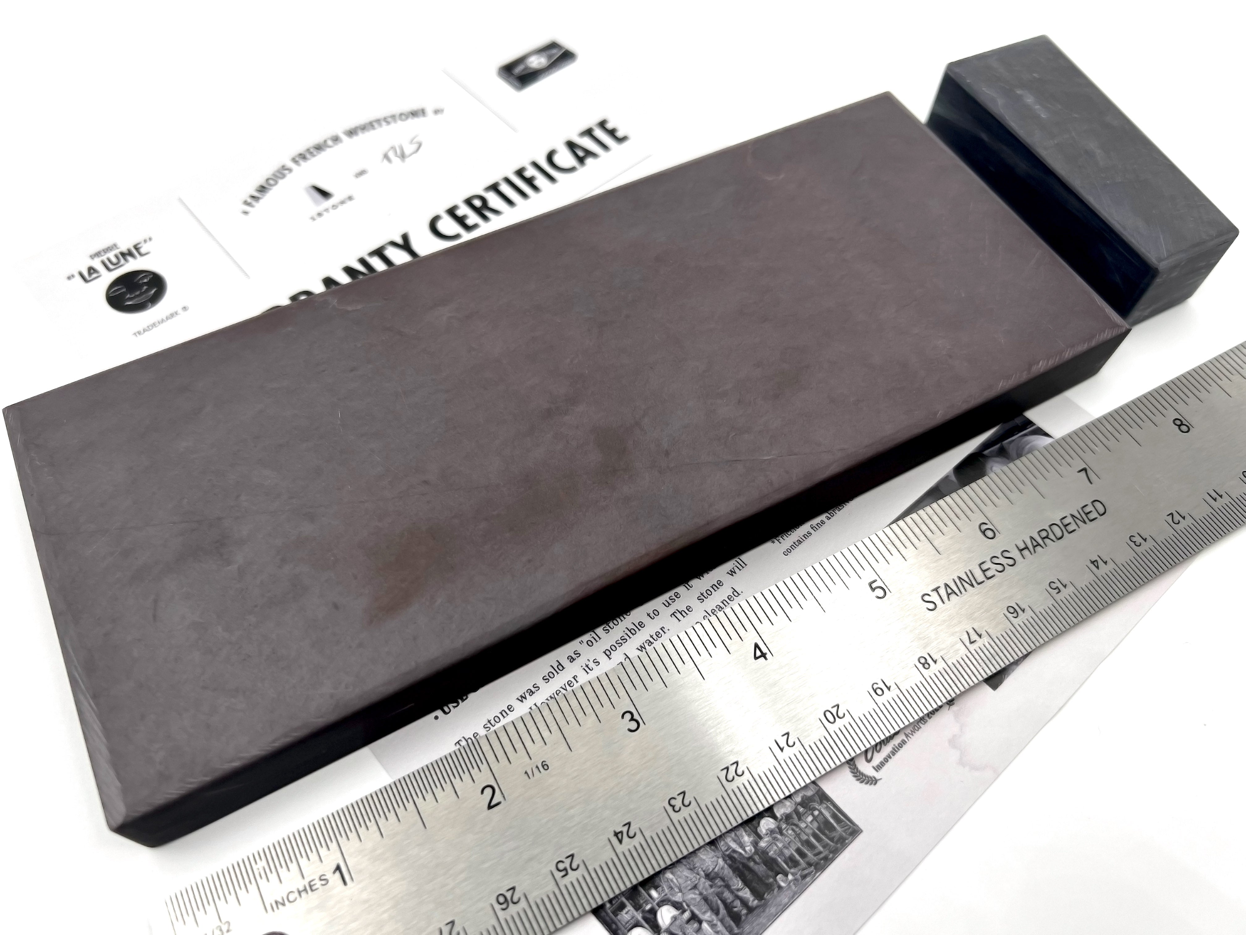 Pierre "La Lune" - 200x80mm (8x3") EXCLUSIVE SIZE - French Fine Finishing Razor Hone Sharpening Stone with Slurry Stone