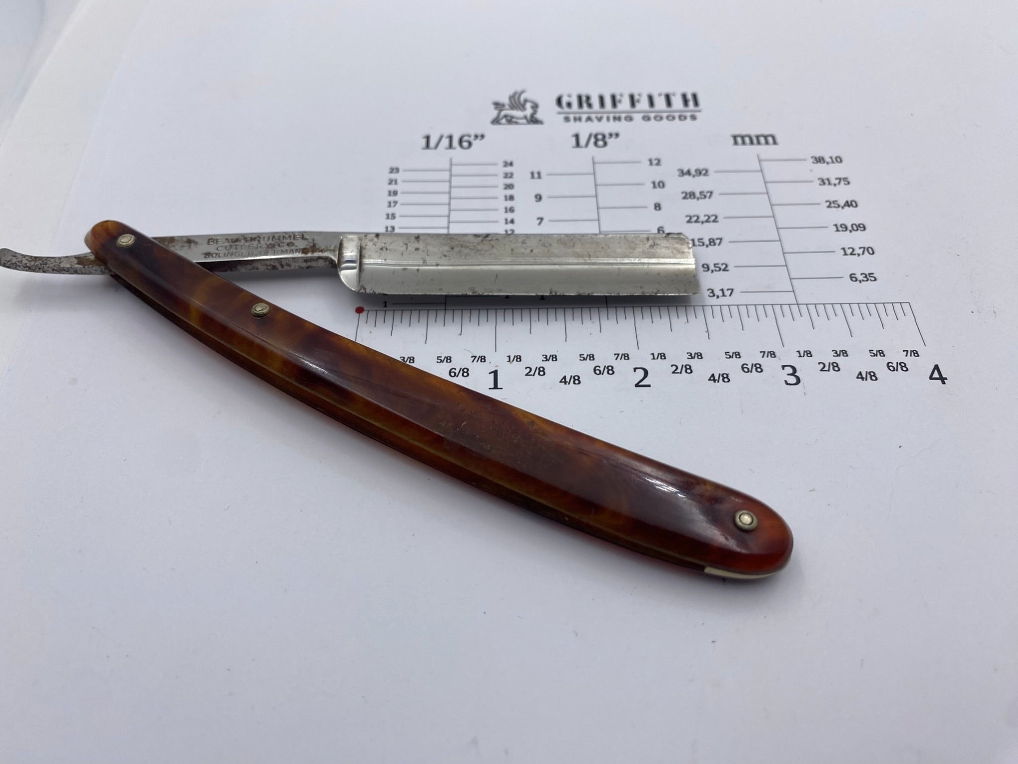 Vintage Beau Brummel German Straight Razor for Restoration