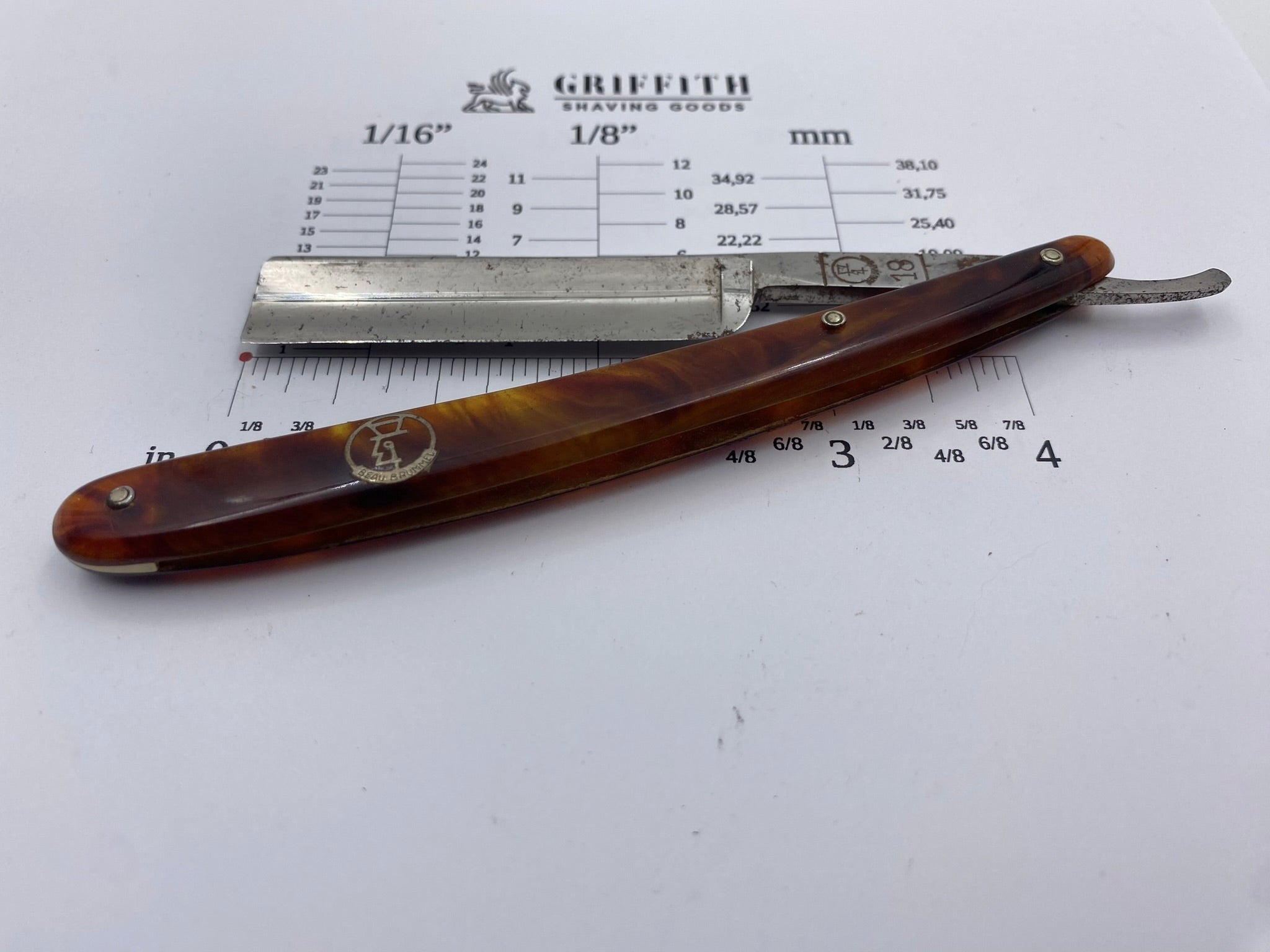 Vintage Beau Brummel German Straight Razor for Restoration