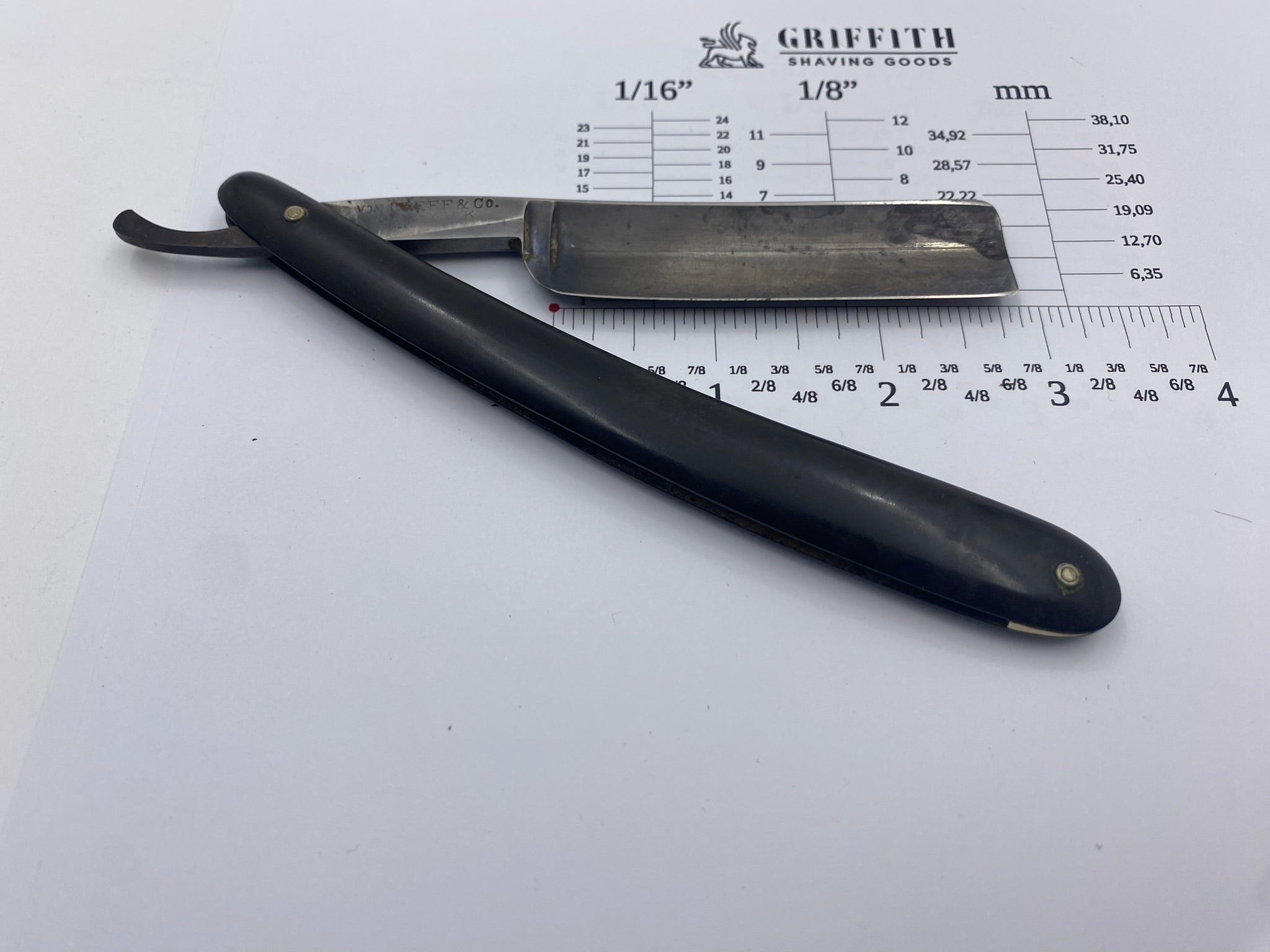 Vintage Vom Cleff Diamondine German Straight Razor for Restoration