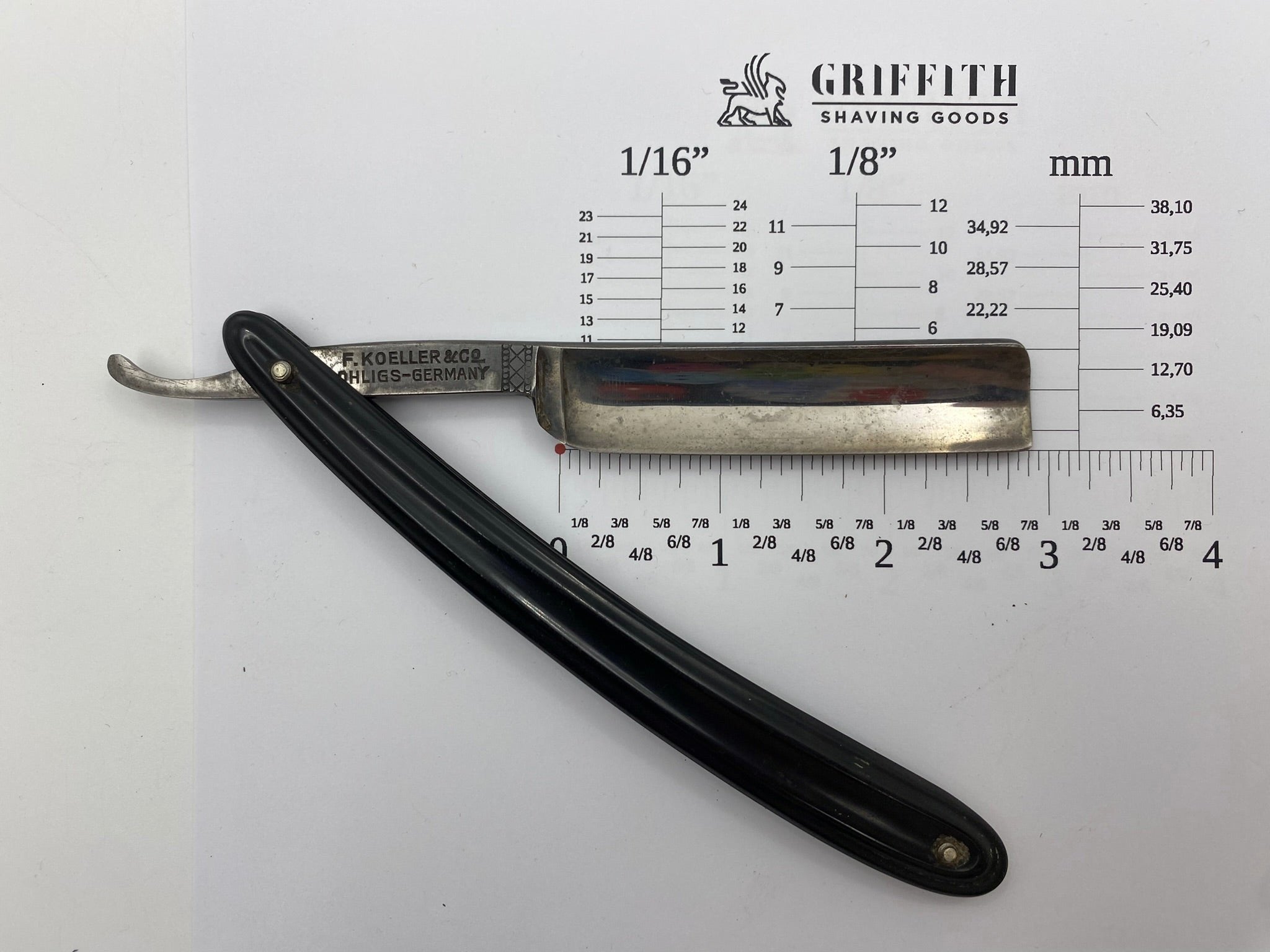 Vintage Koeller "Gun-Metal" German Straight Razor for Restoration