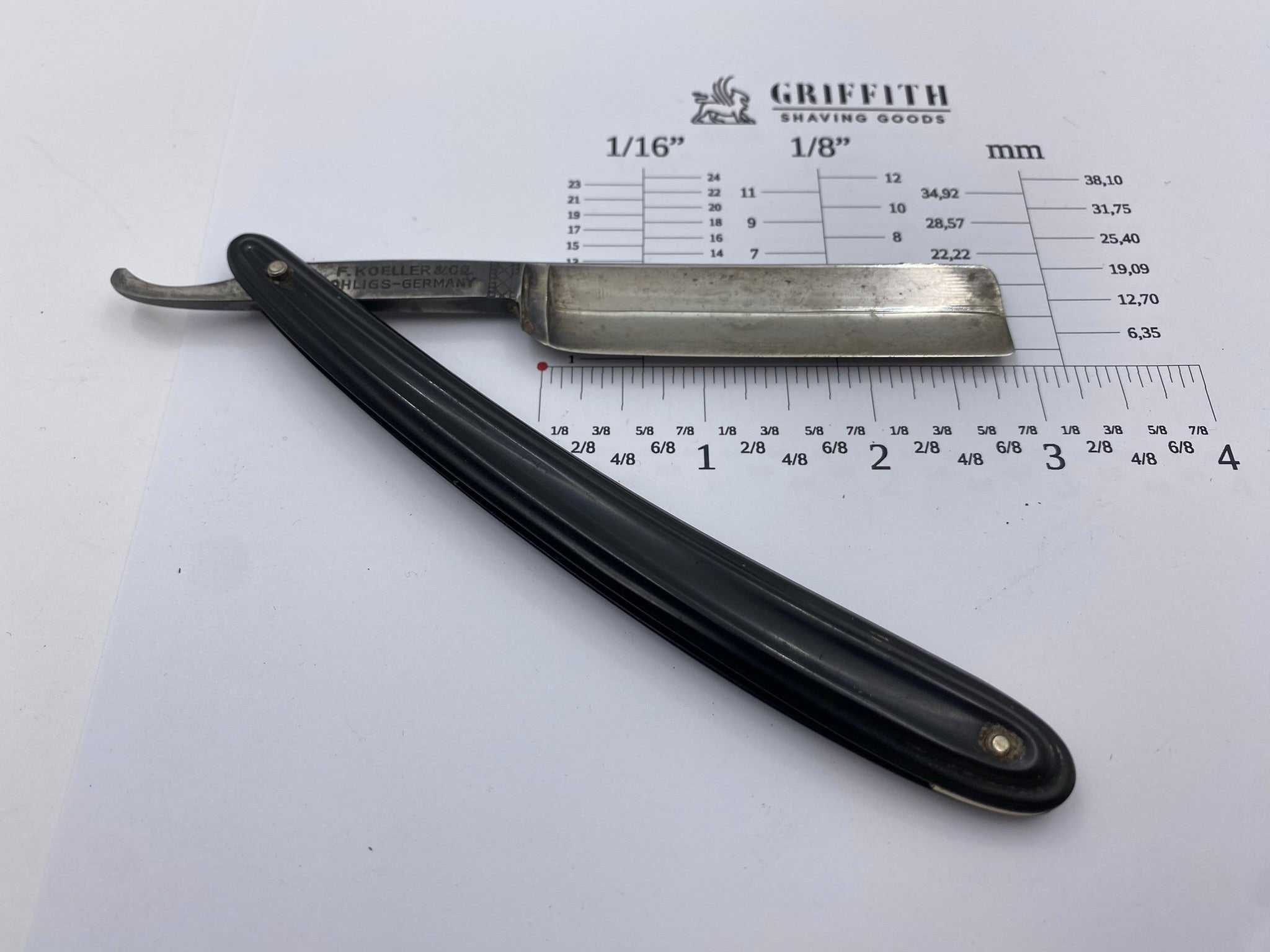 Vintage Koeller "Gun-Metal" German Straight Razor for Restoration