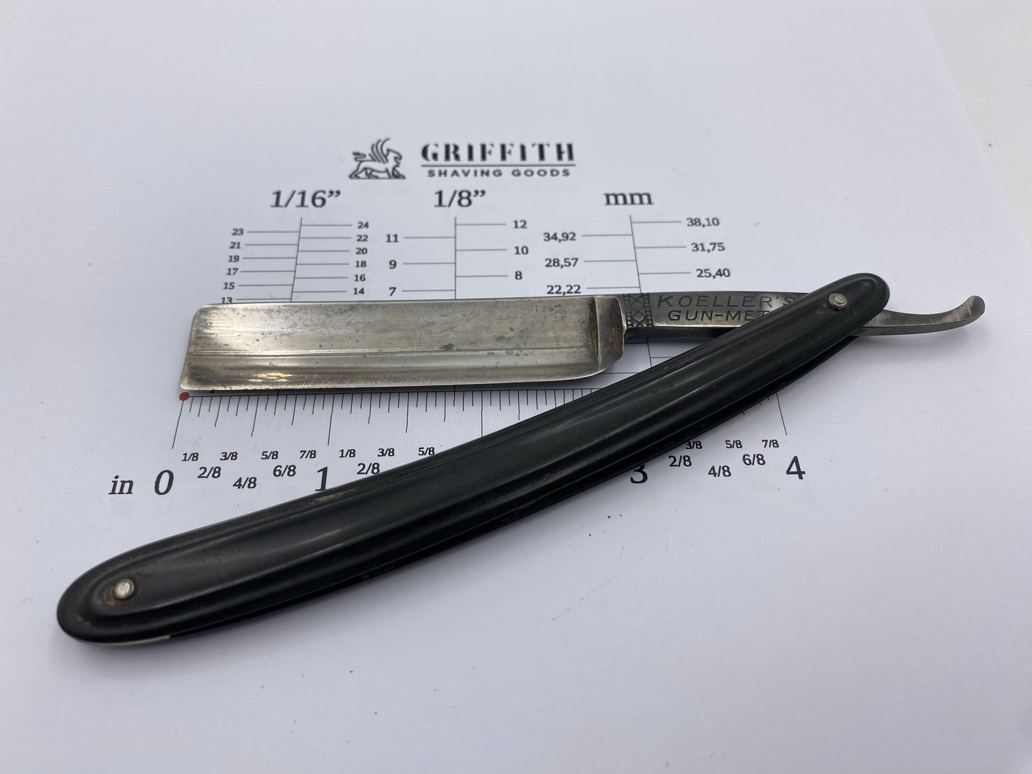 Vintage Koeller "Gun-Metal" German Straight Razor for Restoration