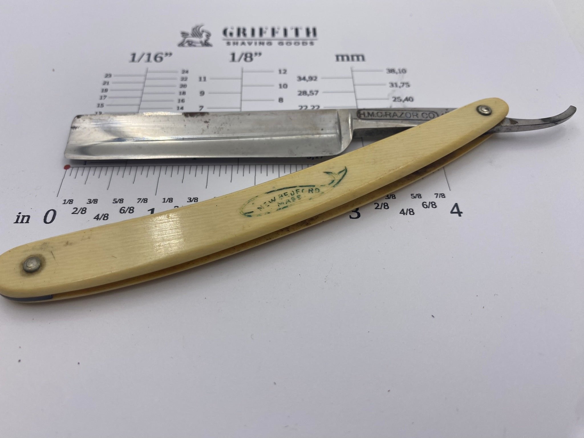 Vintage HMC New Bedford American Straight Razor for Restoration