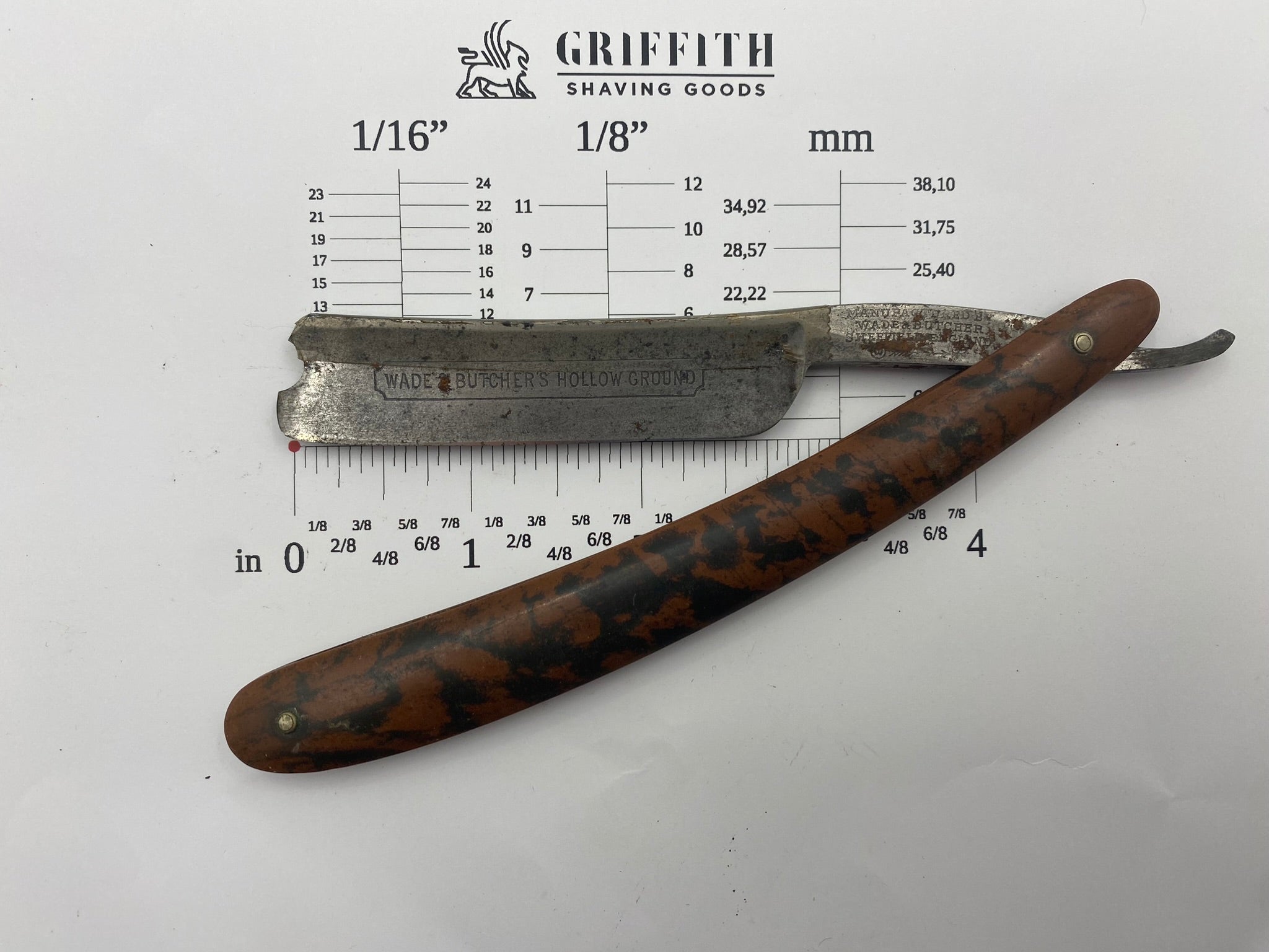 Vintage Wade Butcher's Hollow Ground English Straight Razor for Restoration