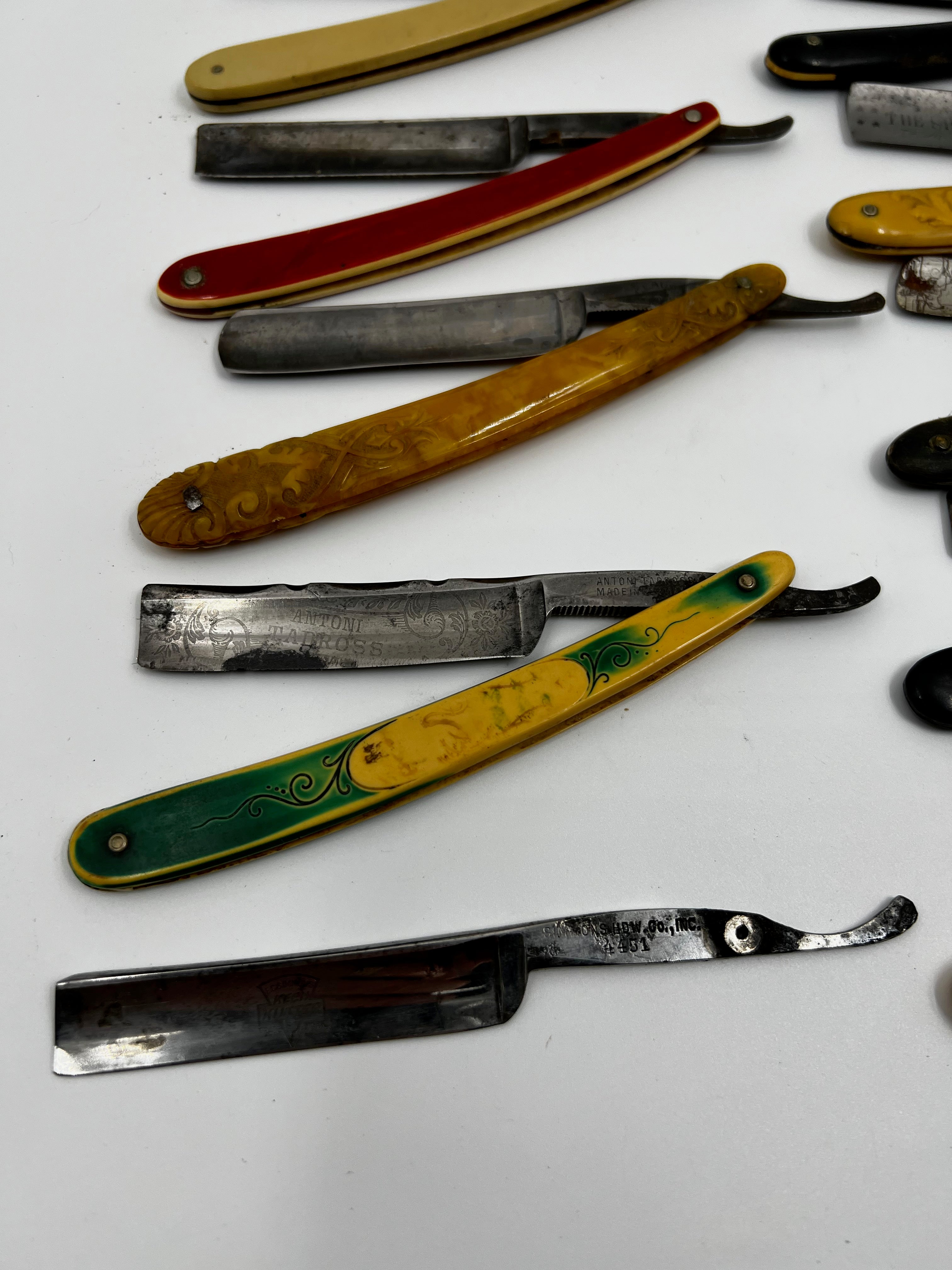 Vintage 10 Straight Razor Lot #17 - May Contain Sheffield, Solingen, Japanese & USA makers, as pictured