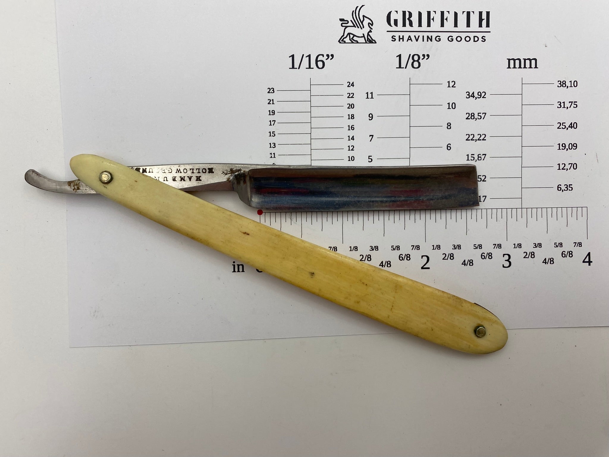 Vintage Diamond Steel Sheffield English Straight Razor for Restoration