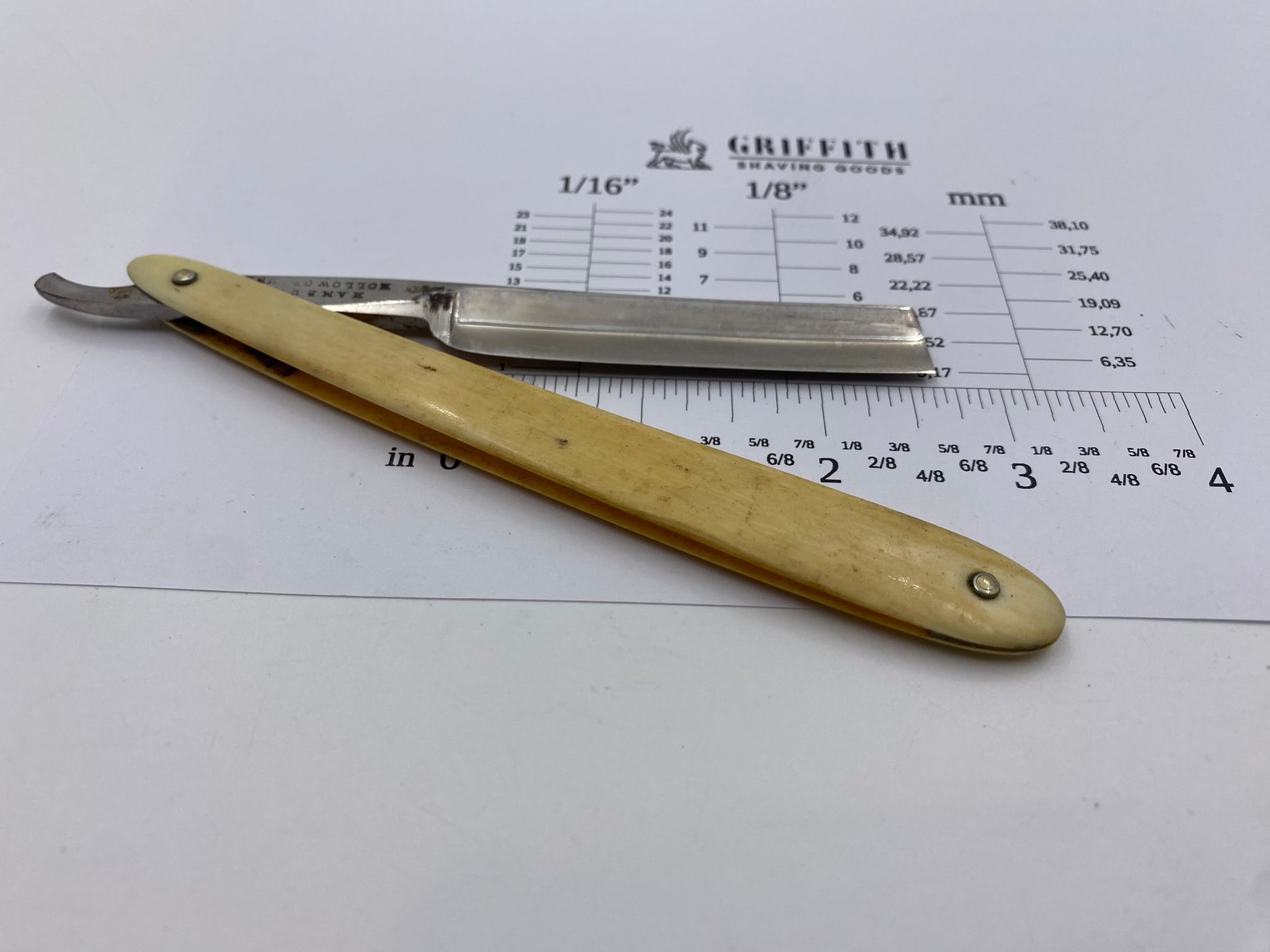 Vintage Diamond Steel Sheffield English Straight Razor for Restoration