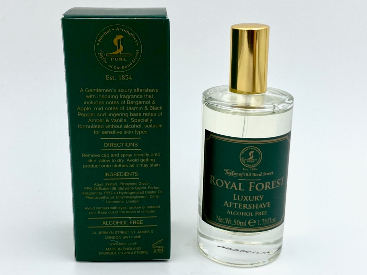 Taylor of Old Bond Street Royal Forest Alcohol Free Aftershave Lotion for Sensitive Skin- 50ml (1.75 fl. oz)