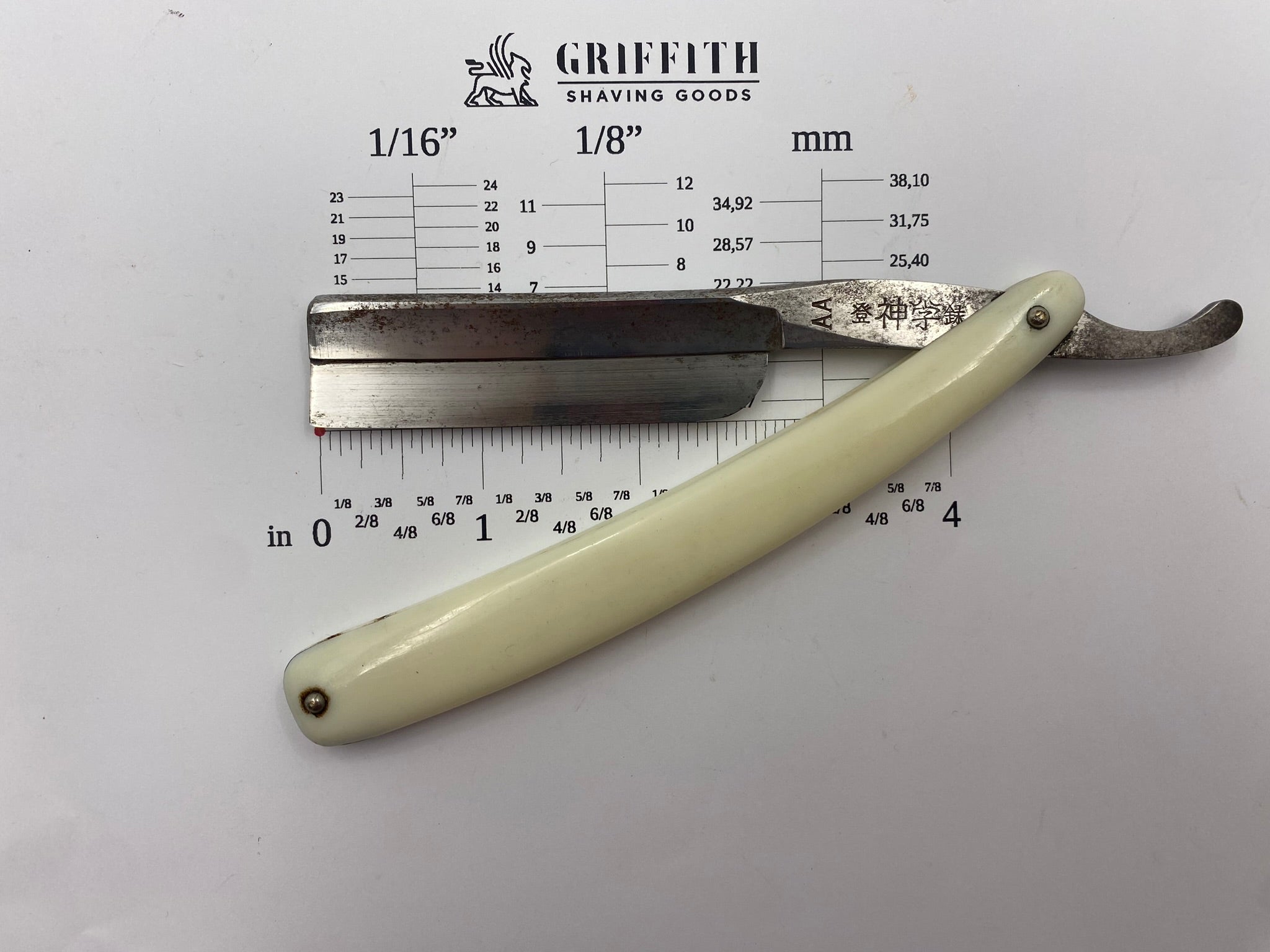 Vintage Japanese Frameback Straight Razor for Restoration