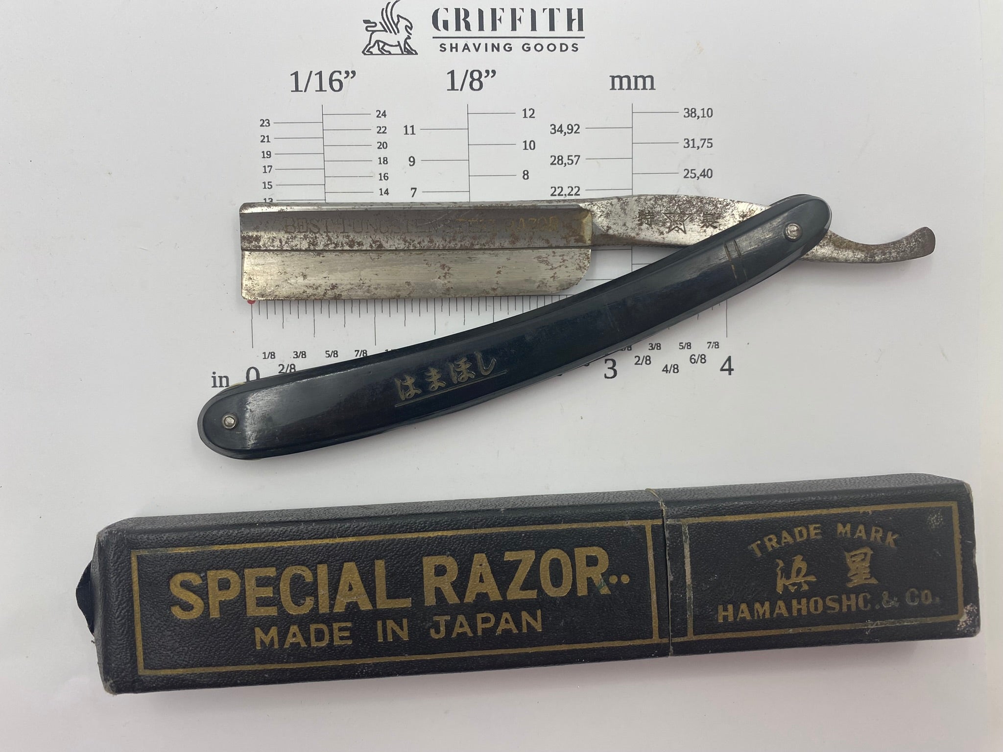 Vintage "Special Razor" Japanese Frameback Straight Razor for Restoration