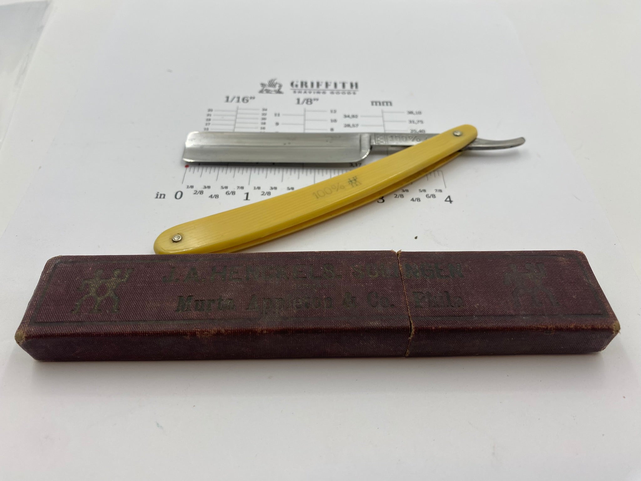 Vintage J.A. Henckels Twin Works German Straight Razor for Restoration