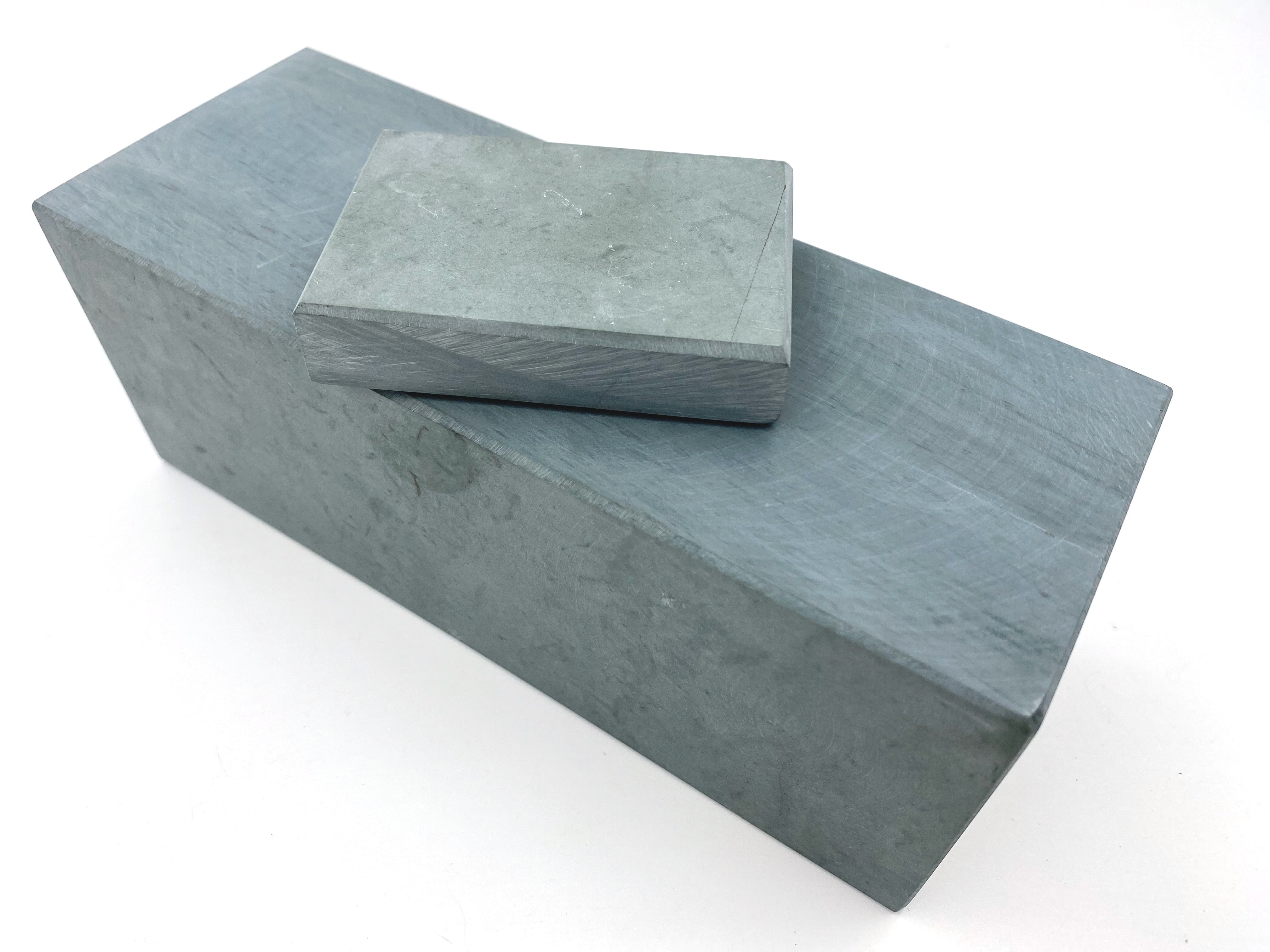 Vermont Green Slate Whetstone 8x3x3in. with Slurry Stone - Very Fine Water Razor Knife Hone Sharpening Stone - Finisher