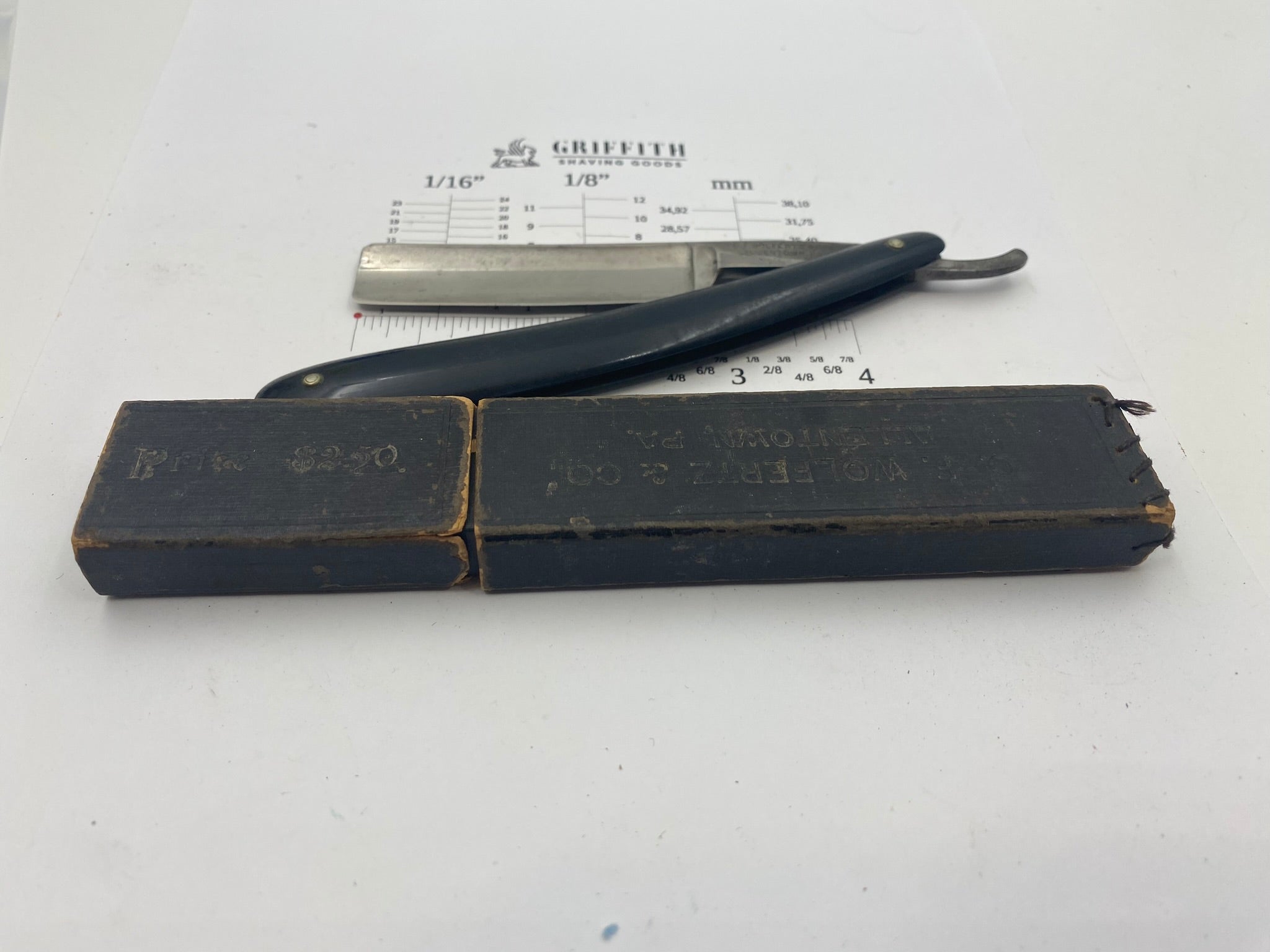 Vintage Wolfertz Allentown American Straight Razor for Restoration