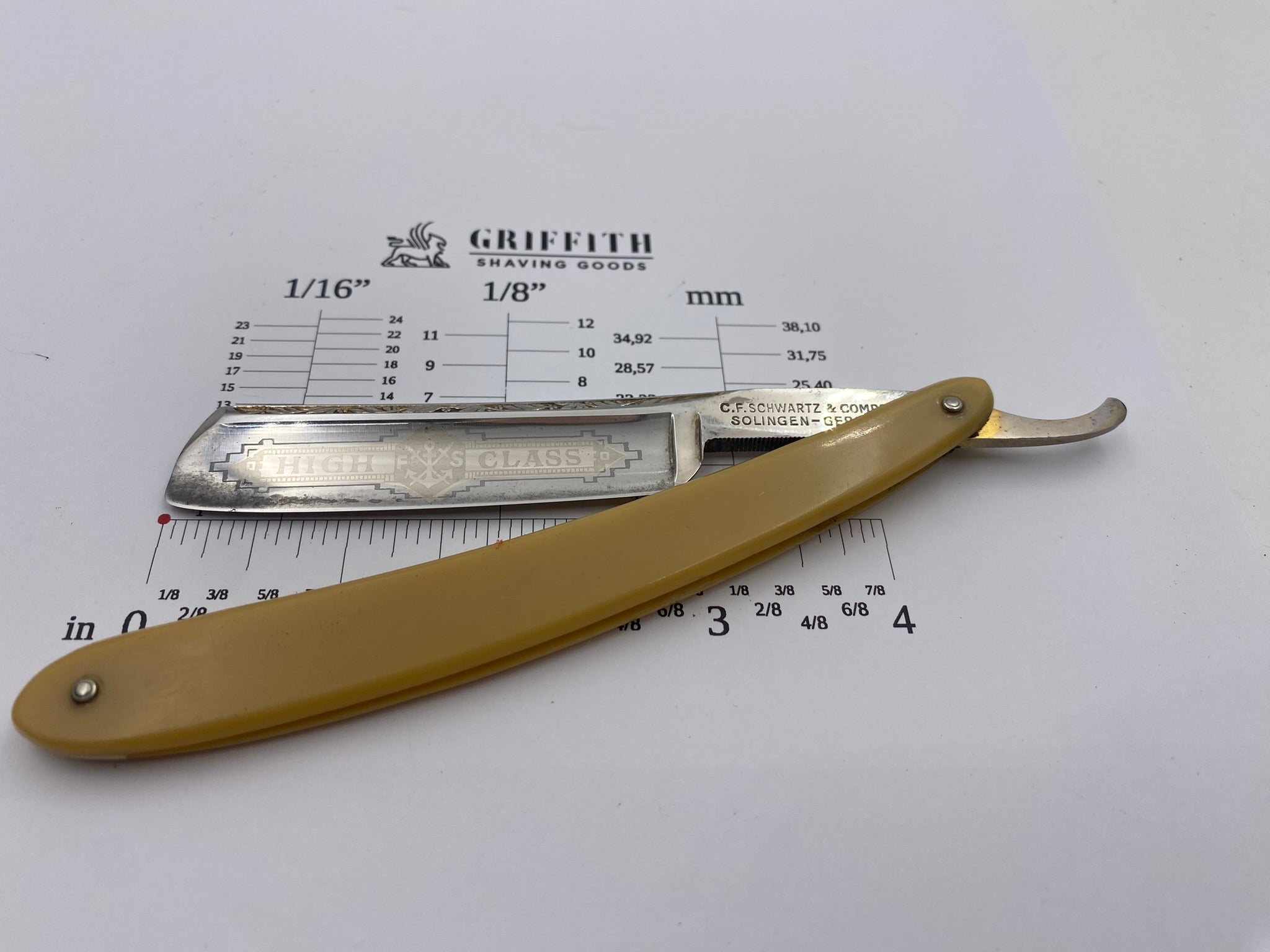 Vintage C.F. Schwarz Solingen German Straight Razor for Restoration