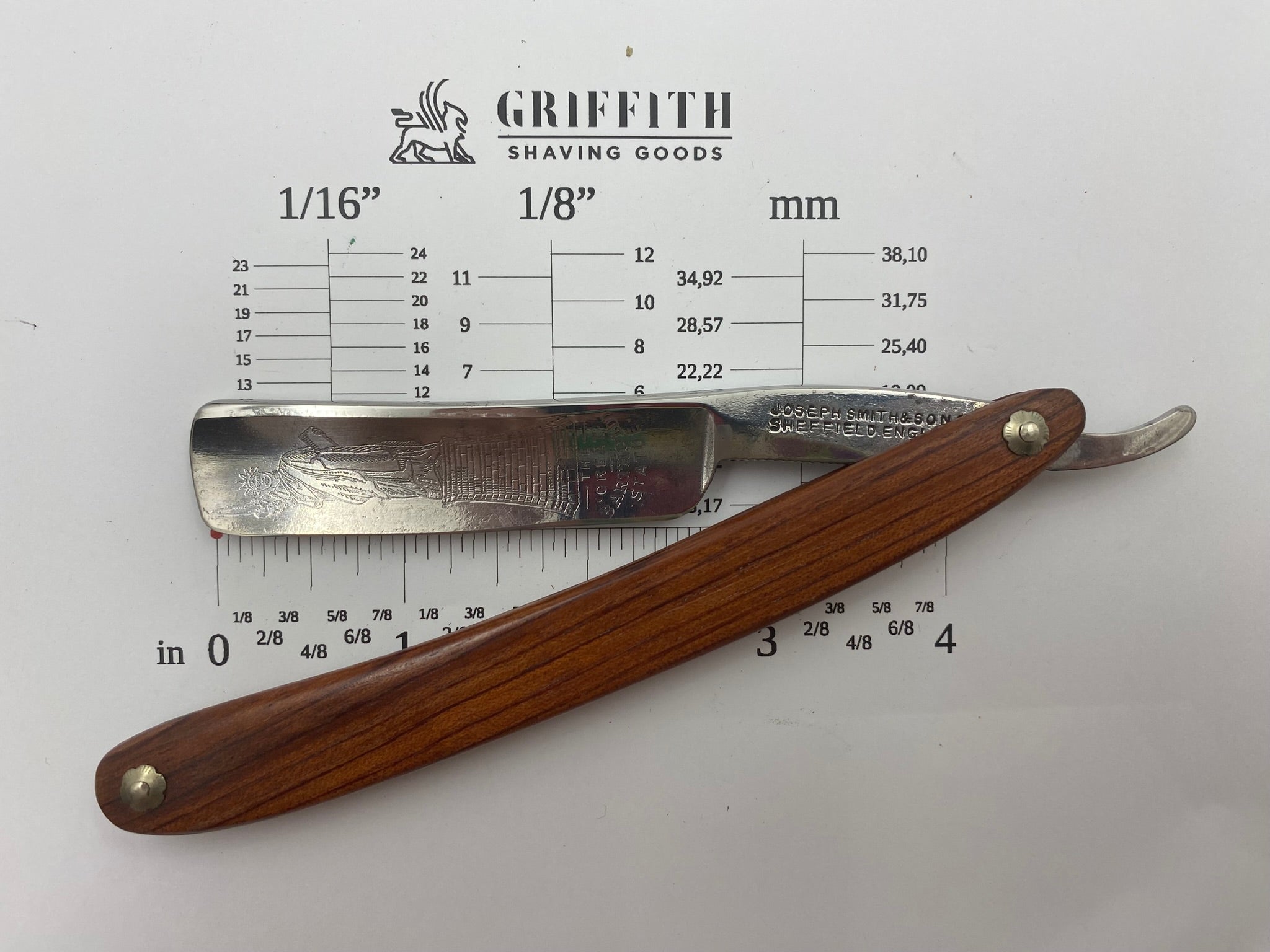 Vintage Joseph Smith & Sons Statue of Liberty Etch English Straight Razor for Restoration